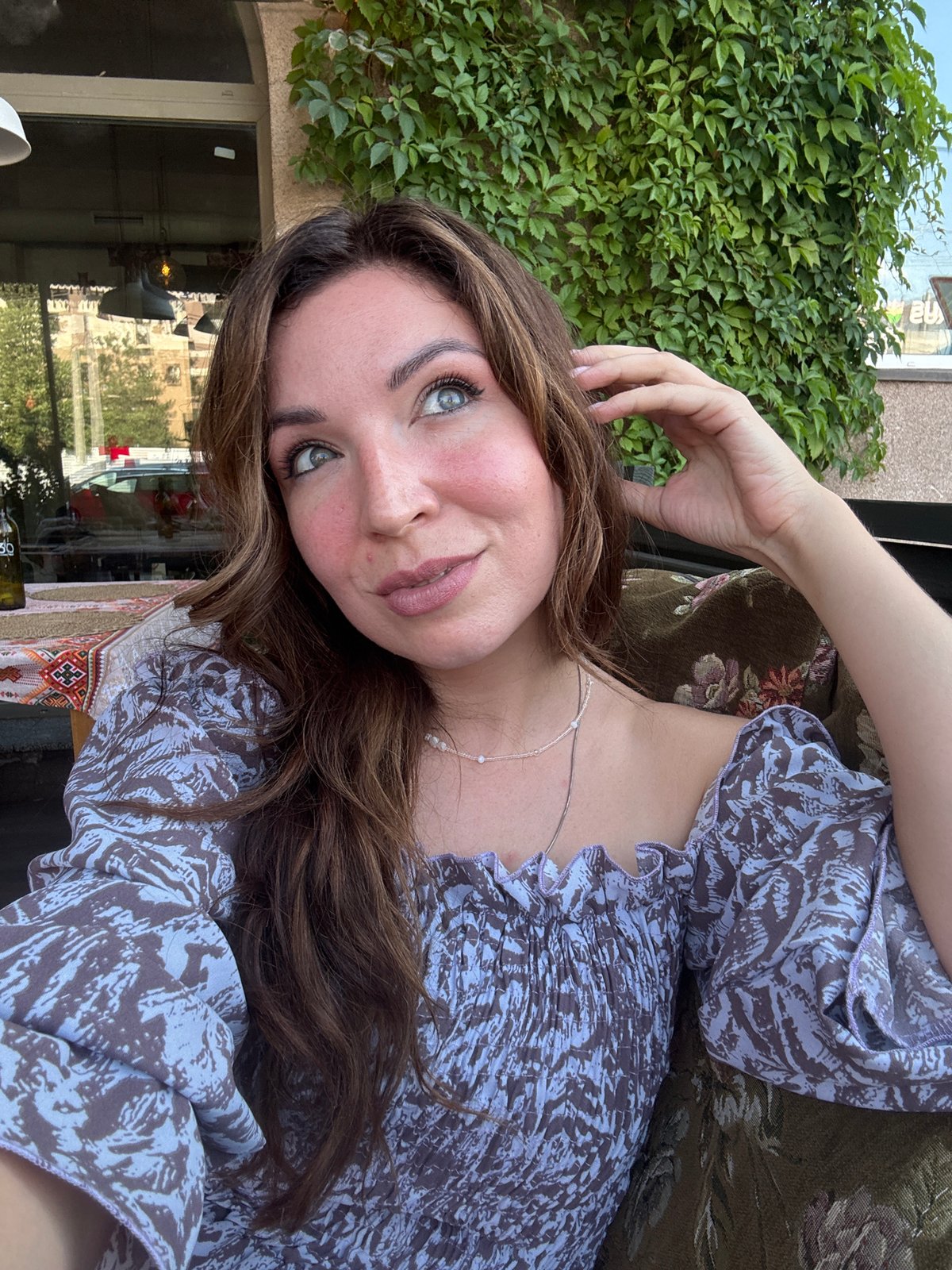 Afternoon at a decorated outdoor café in Kryvyi Rih