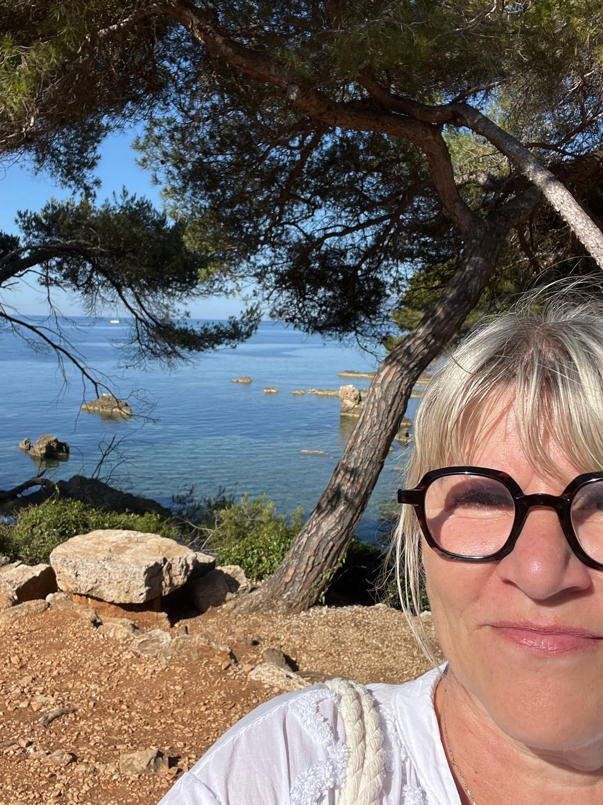 Rocky Mediterranean coastline near Cannes, morning visit