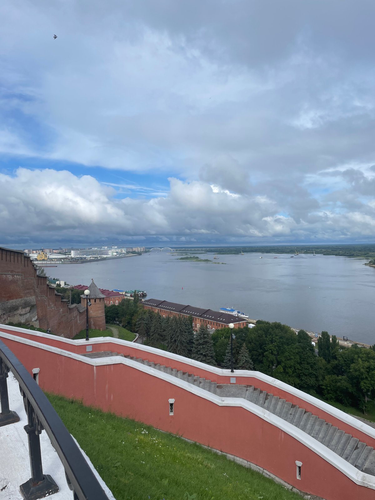 Chkalov Stairs and Kremlin walls above the Volga River
