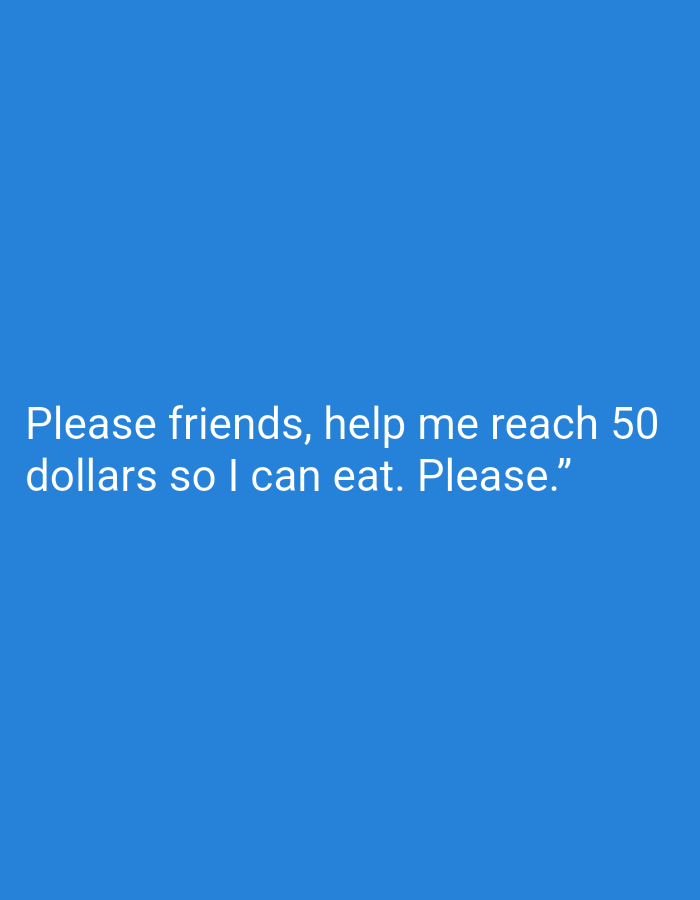 Digital panhandling messages documented over two-hour period