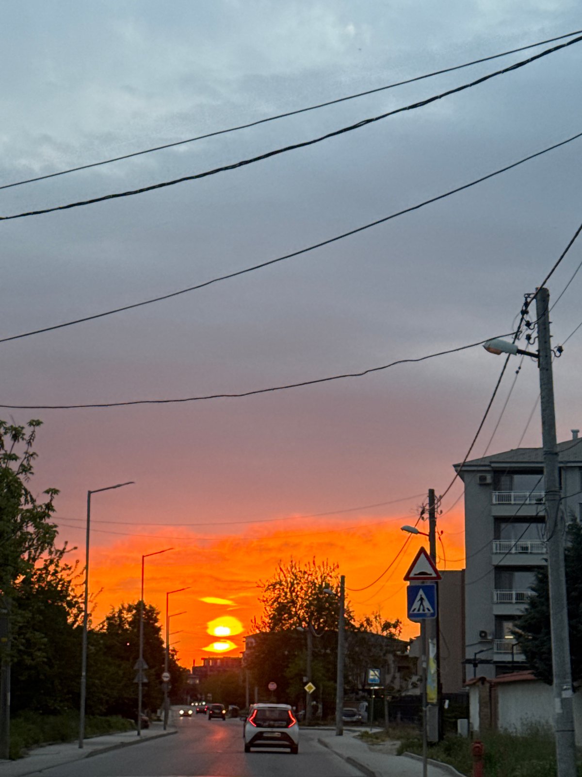 Sunset evening documented across Plovdiv streets and cafes