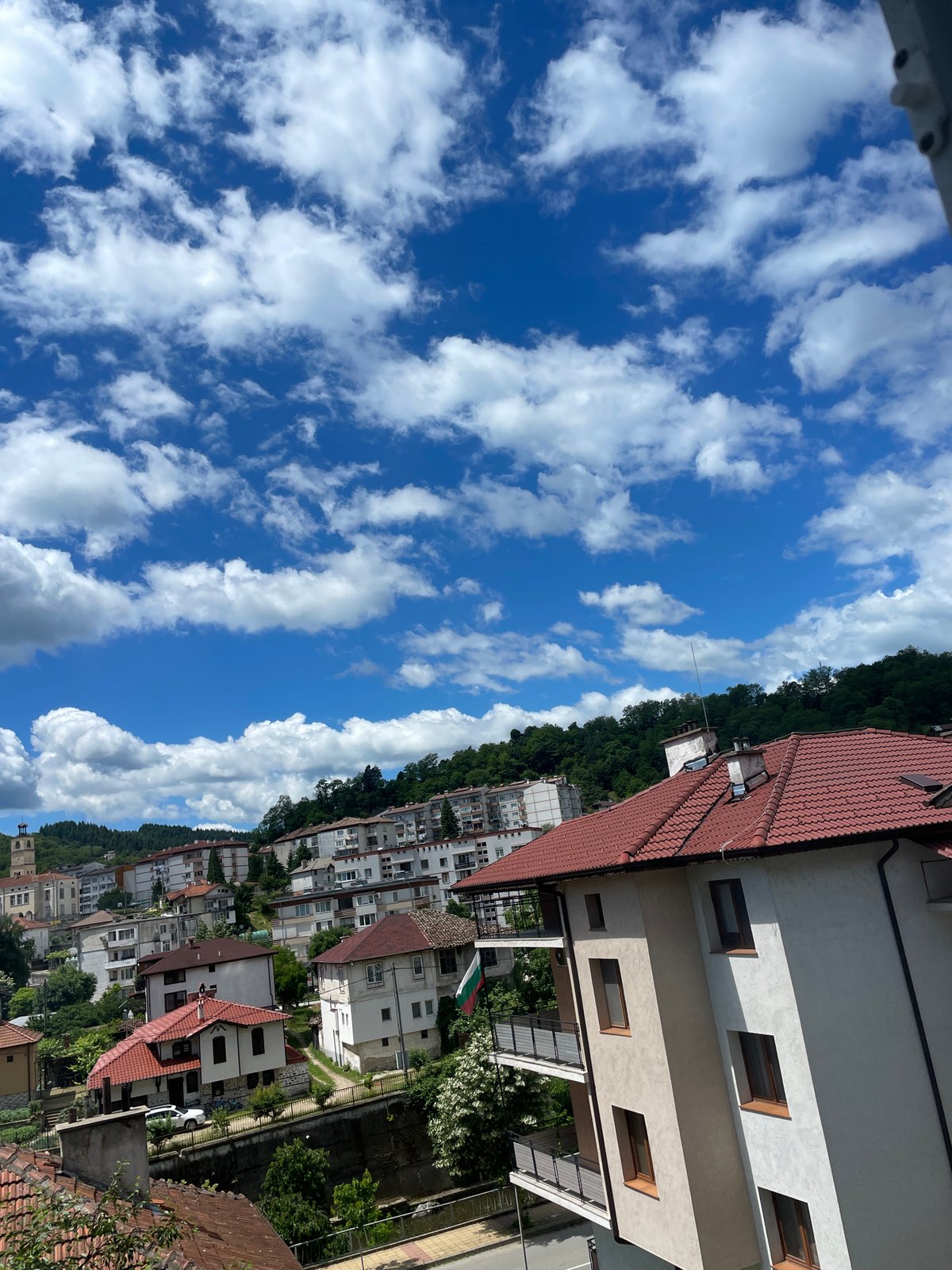 Morning balcony views and treats in Zlatograd, Bulgaria