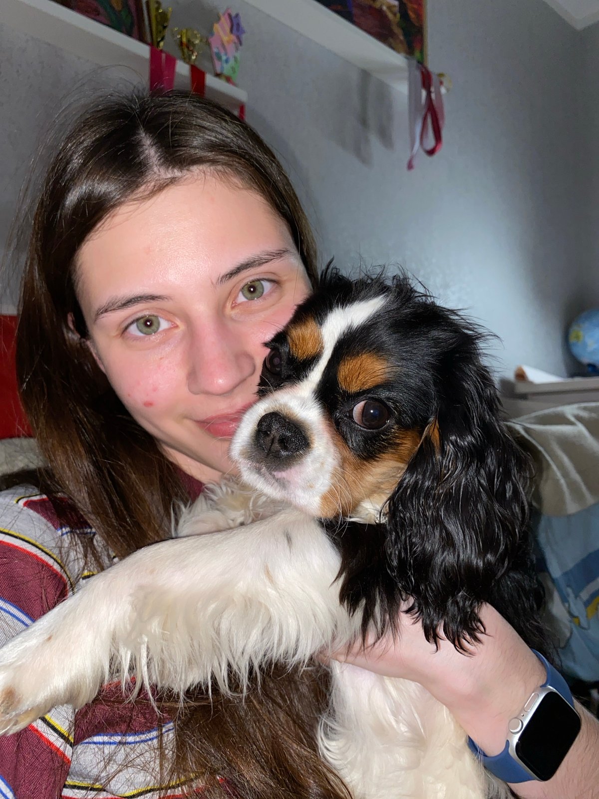 Woman documents afternoon moments with pet dog in Votkinsk
