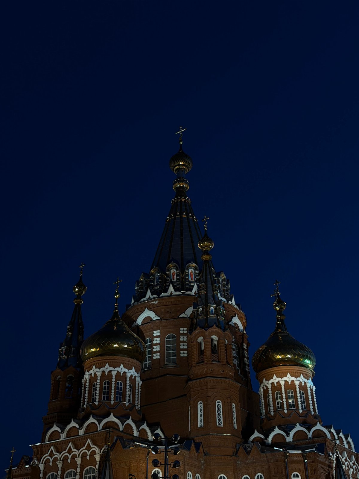 Evening photography session at historic Orthodox cathedral in Izhevsk