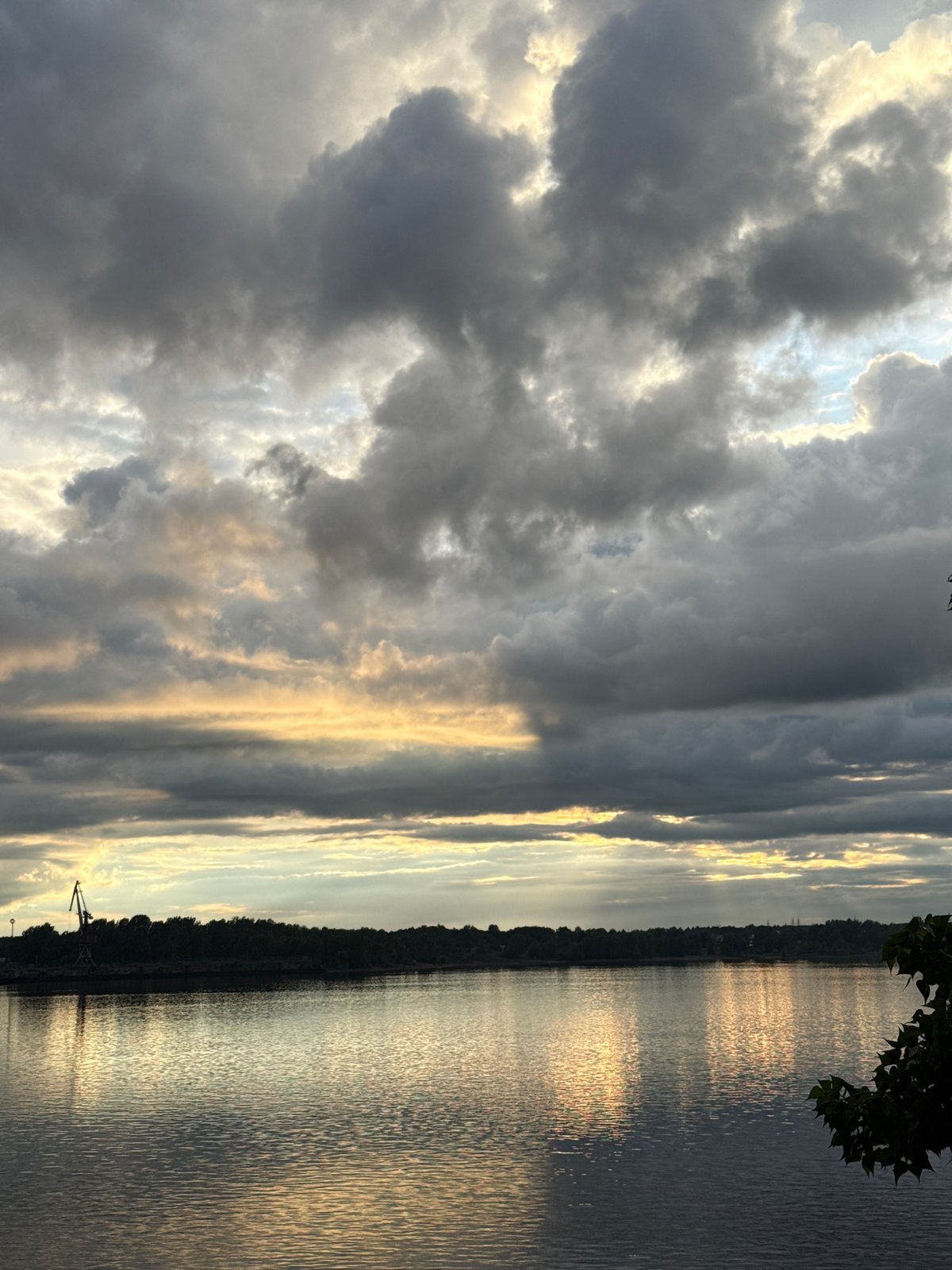 Dramatic sky photographed over Votkinsk Reservoir near Chaikovsky