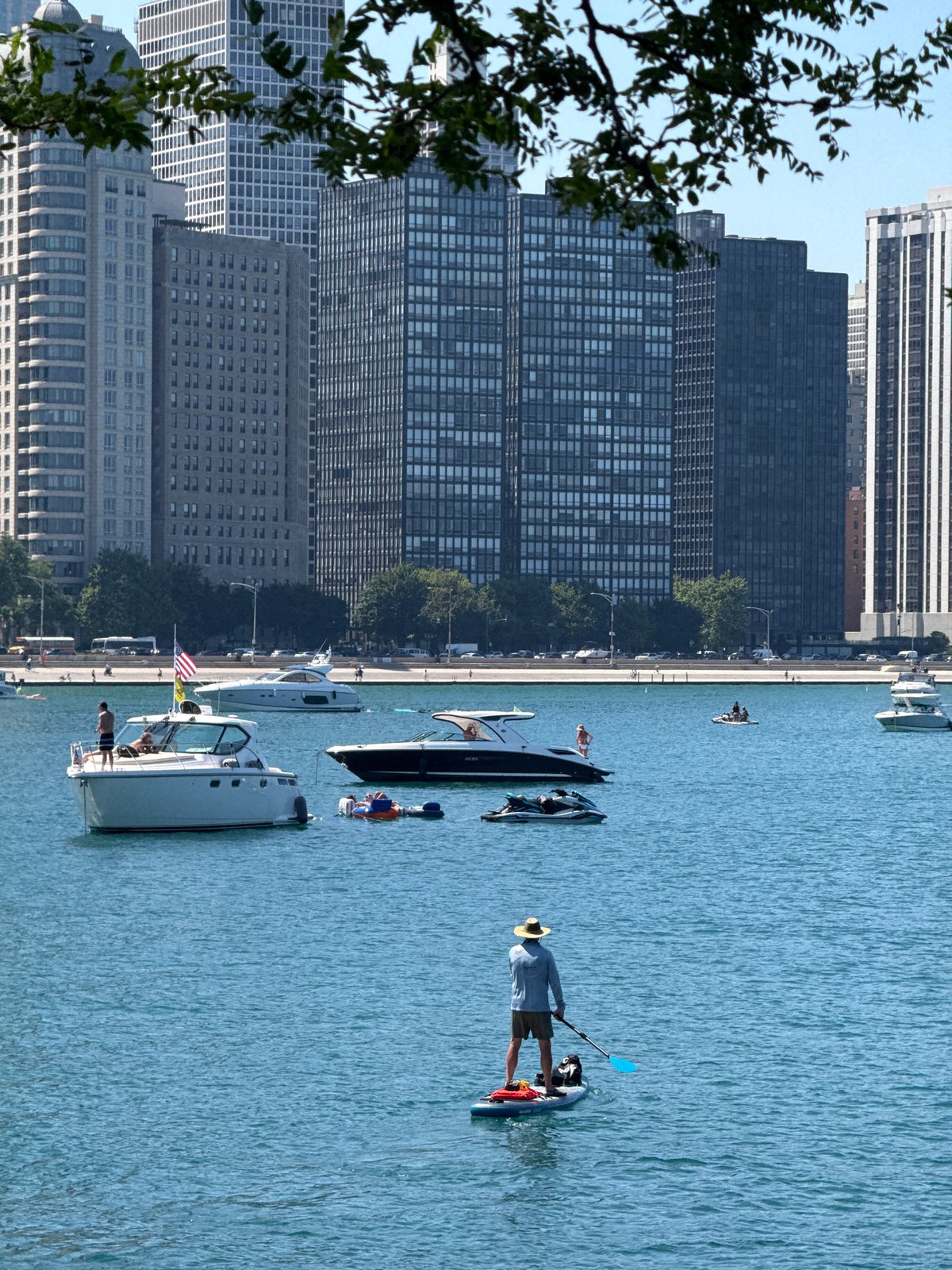 Summer afternoon on Lake Michigan at North Avenue Beach