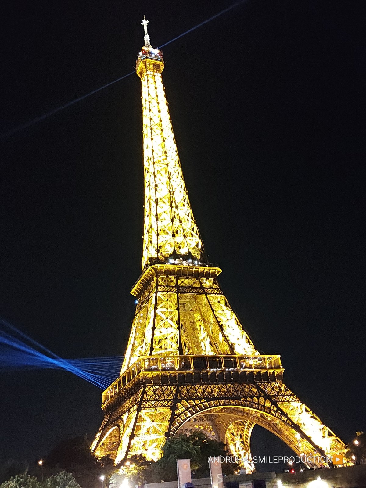 Eiffel Tower light show, Paris after dark