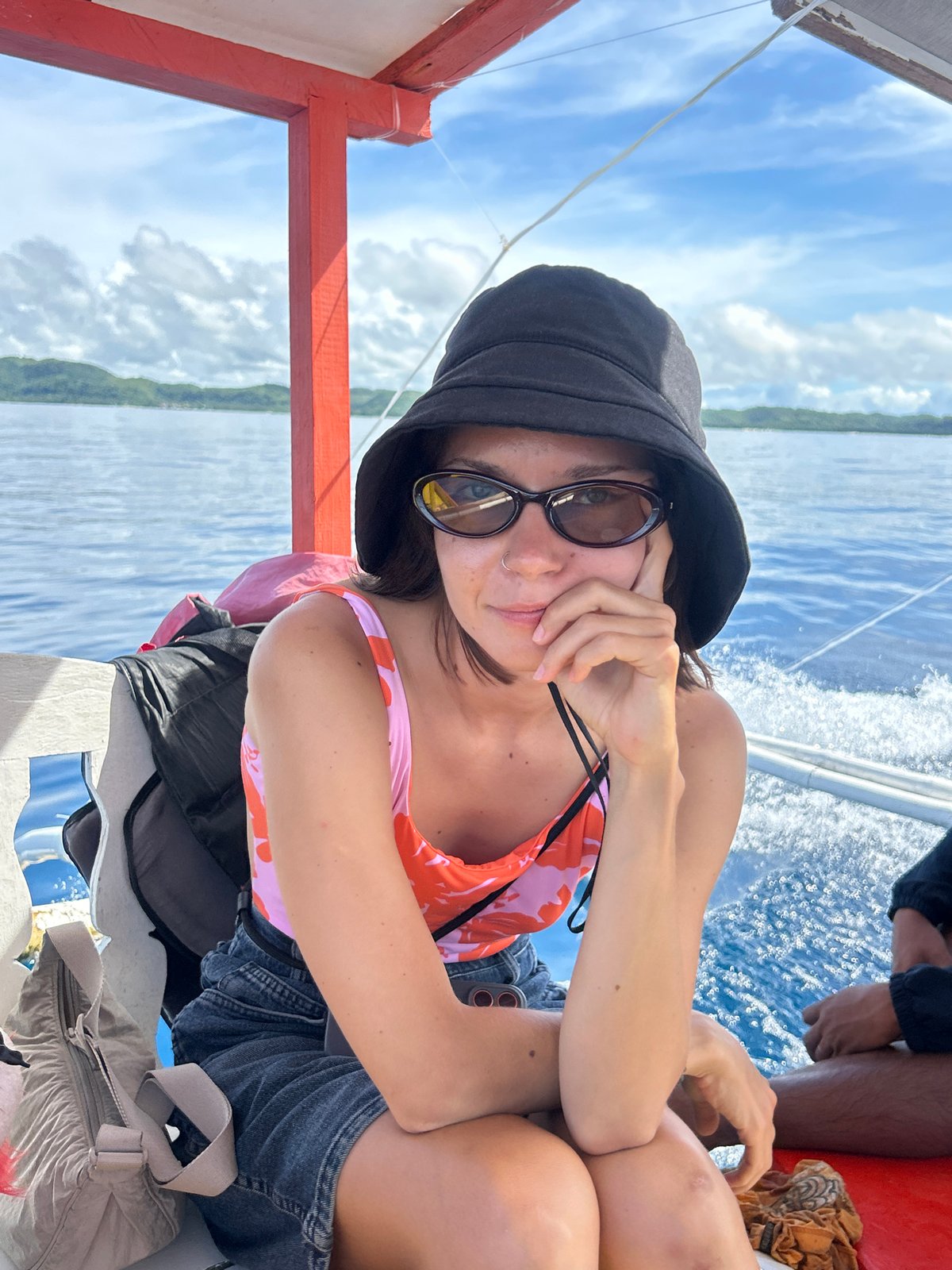 Boat trip documented along tropical Dapa coastline