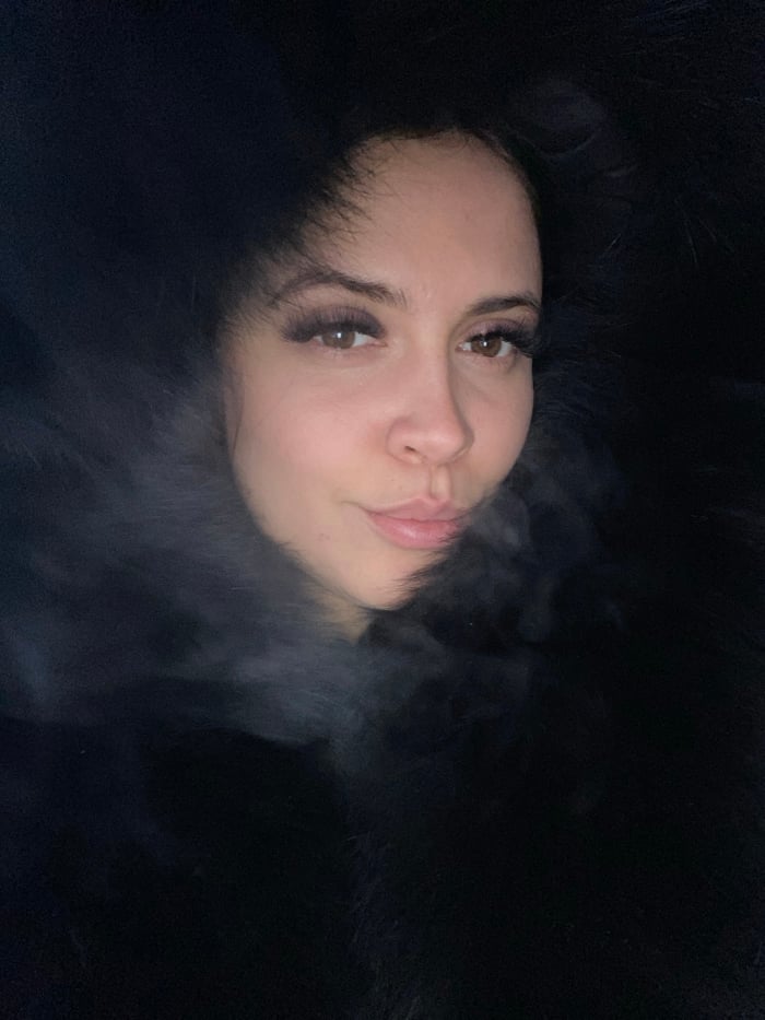 Woman documents afternoon in Chaikovsky with selfies and videos