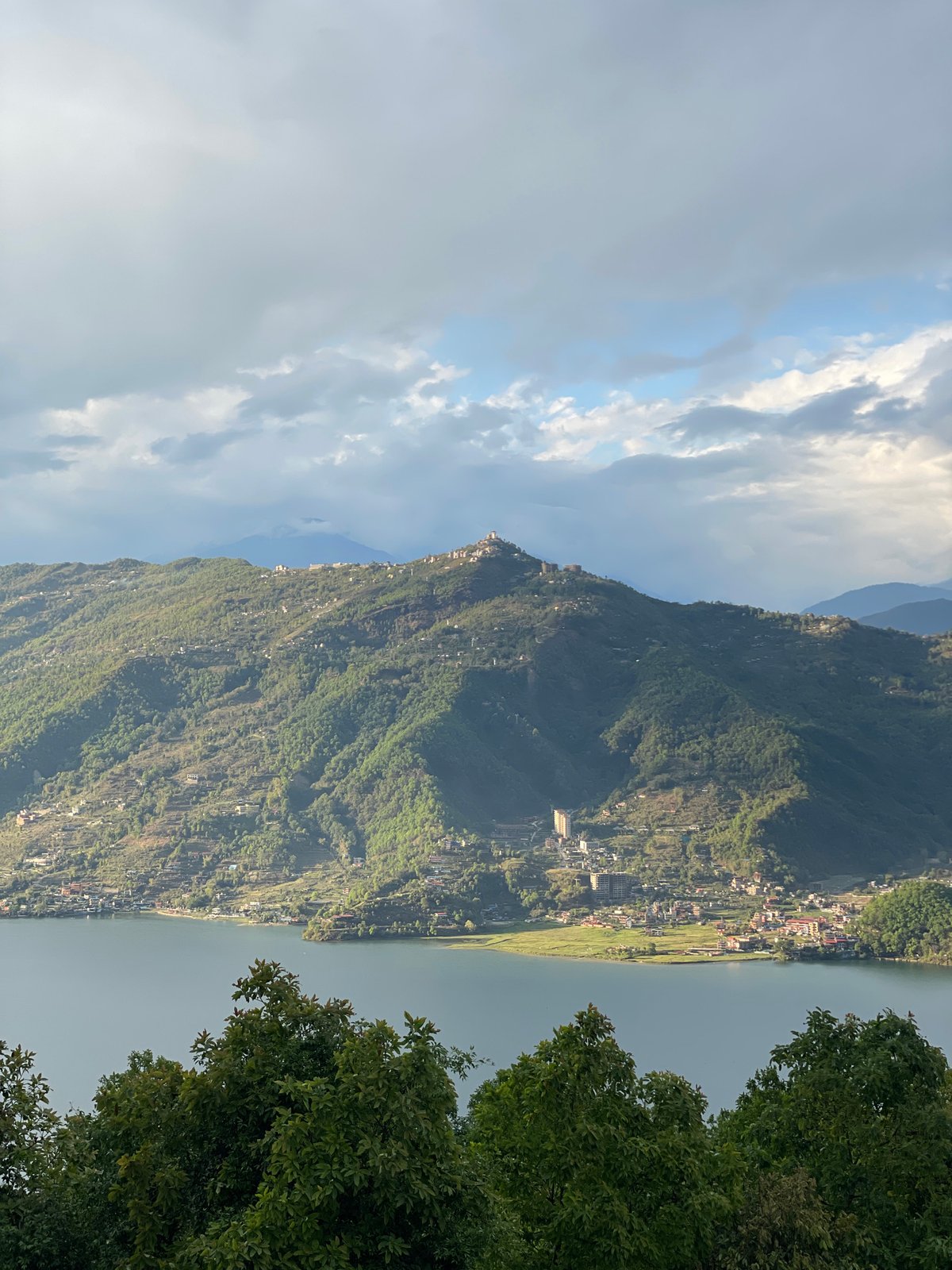 Mountain ranges observed through varied cloudscape in Pokhara, Nepal