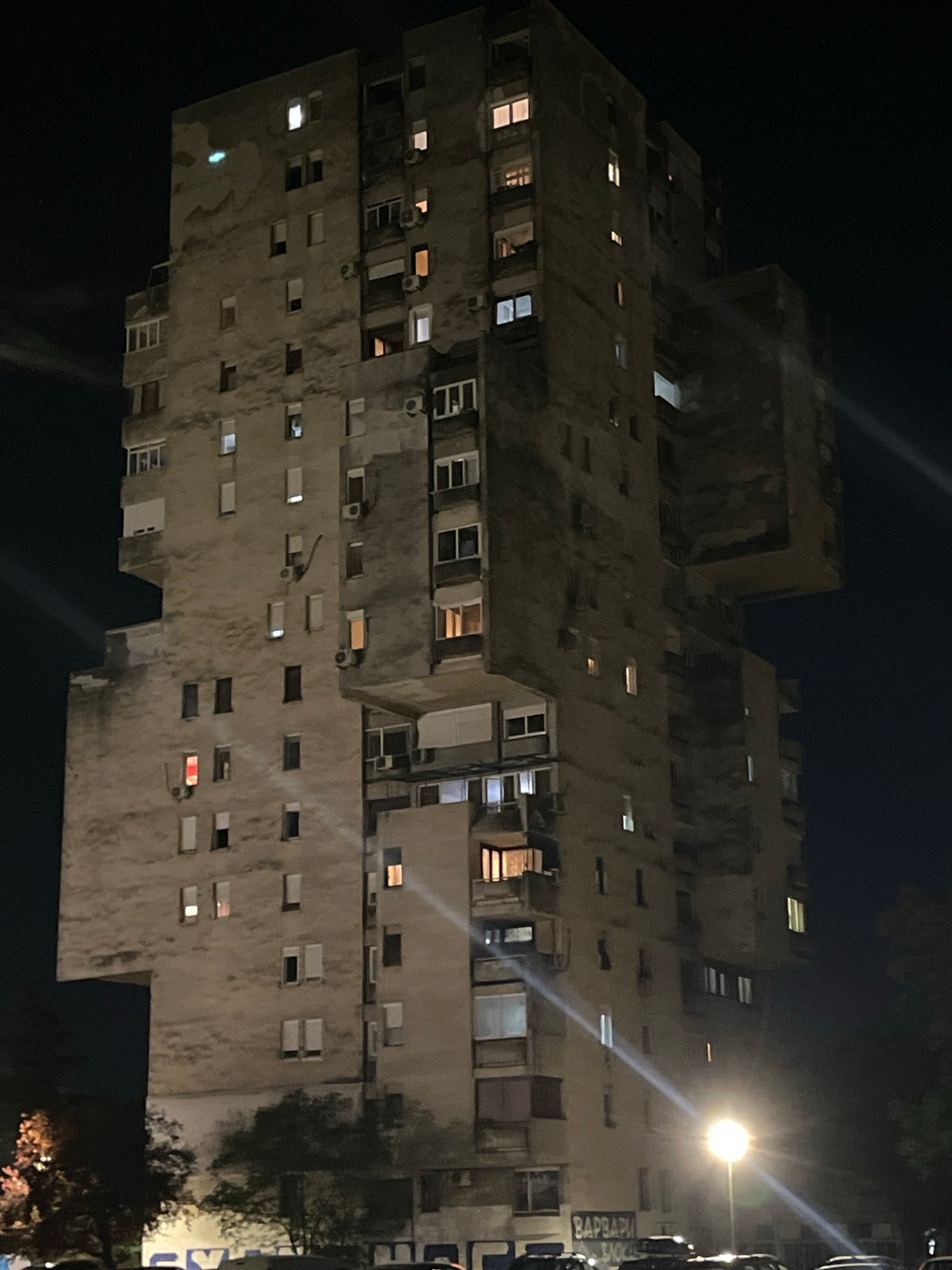 Nighttime urban scenes documented in Podgorica, Montenegro
