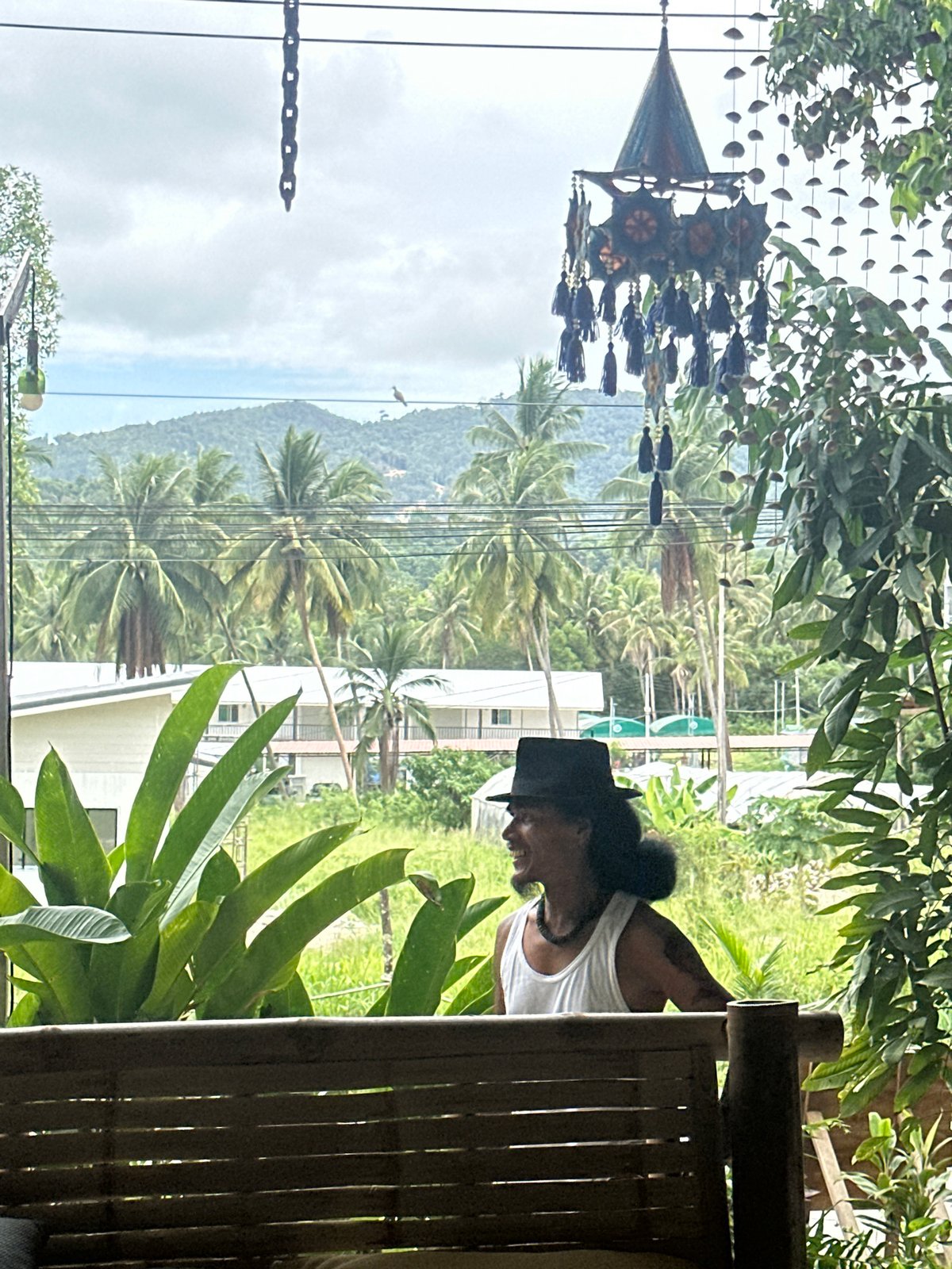 Morning cafe visit captured on Koh Phangan island