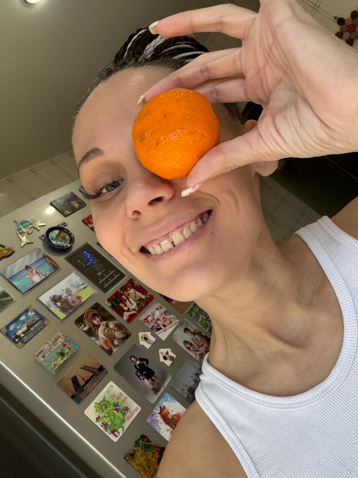 Woman Takes Playful Photos at Home in Rusanovo Apartment