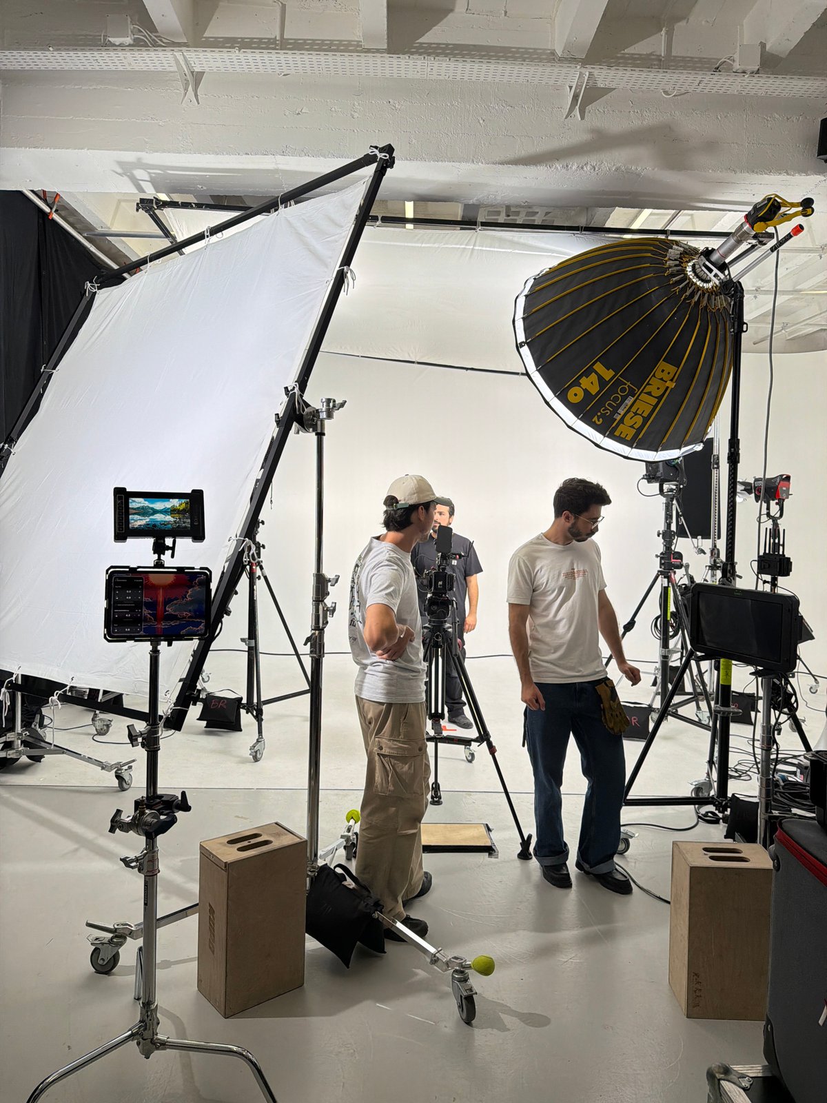 Film production underway at Paris studio Tuesday morning