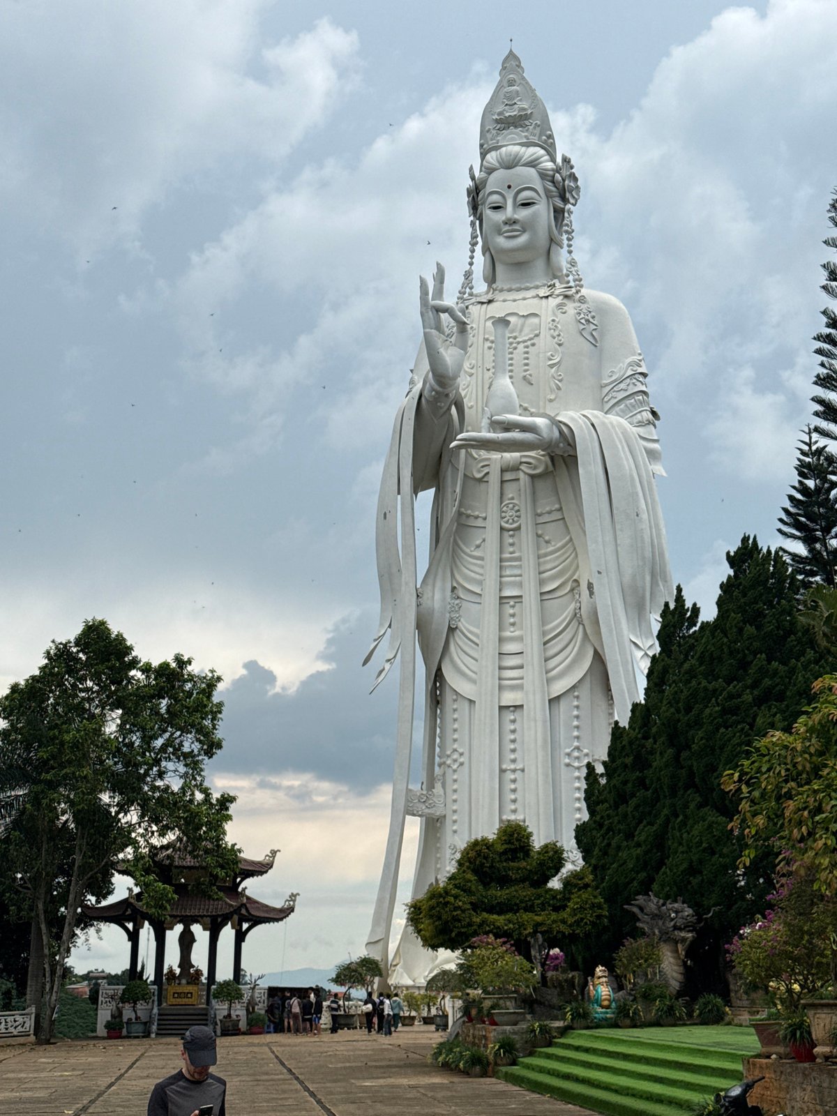 Exploring the statues and grounds of Linh An Pagoda, Nam Ban