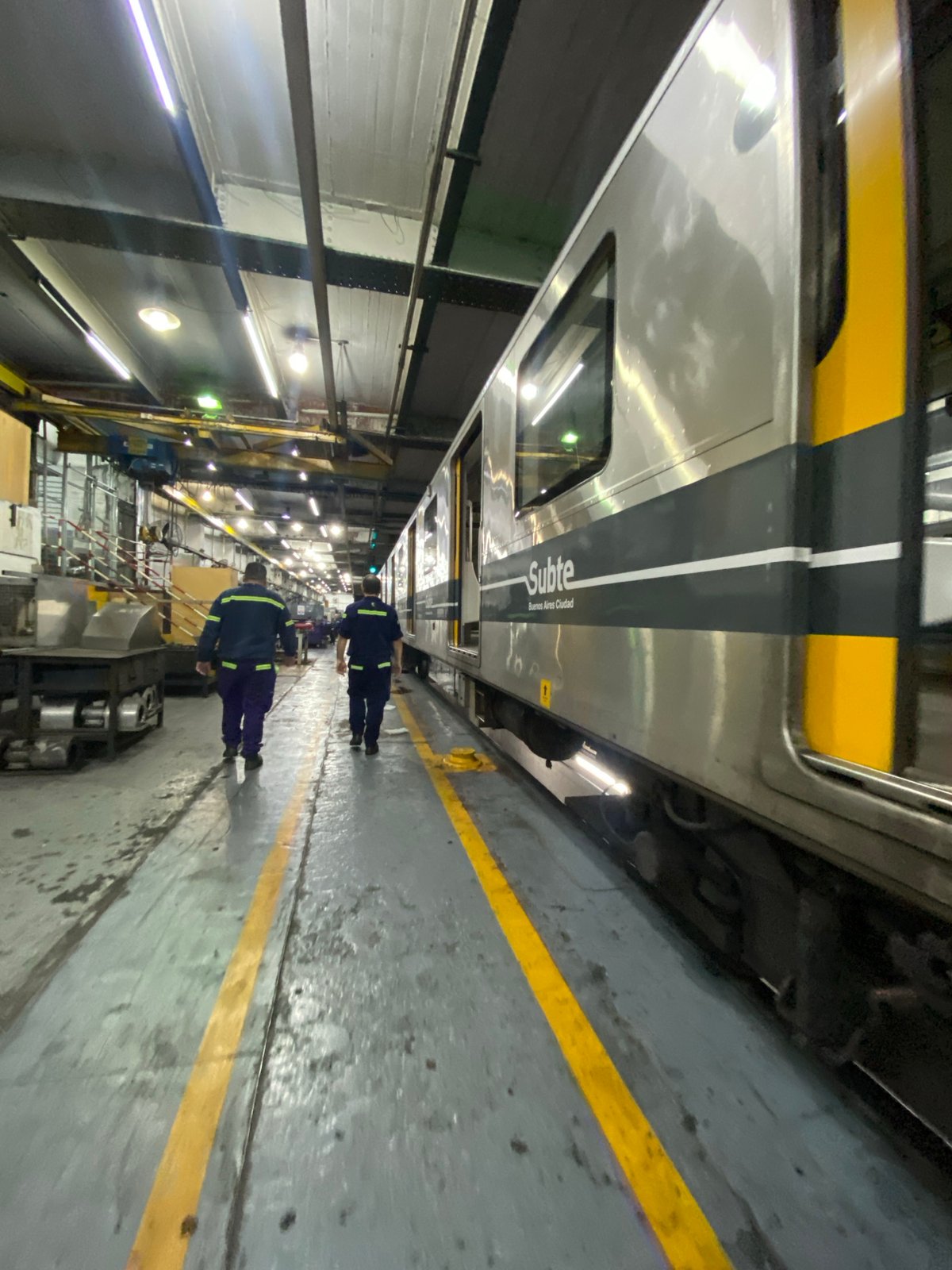 Buenos Aires Metro maintenance work documented at repair facility