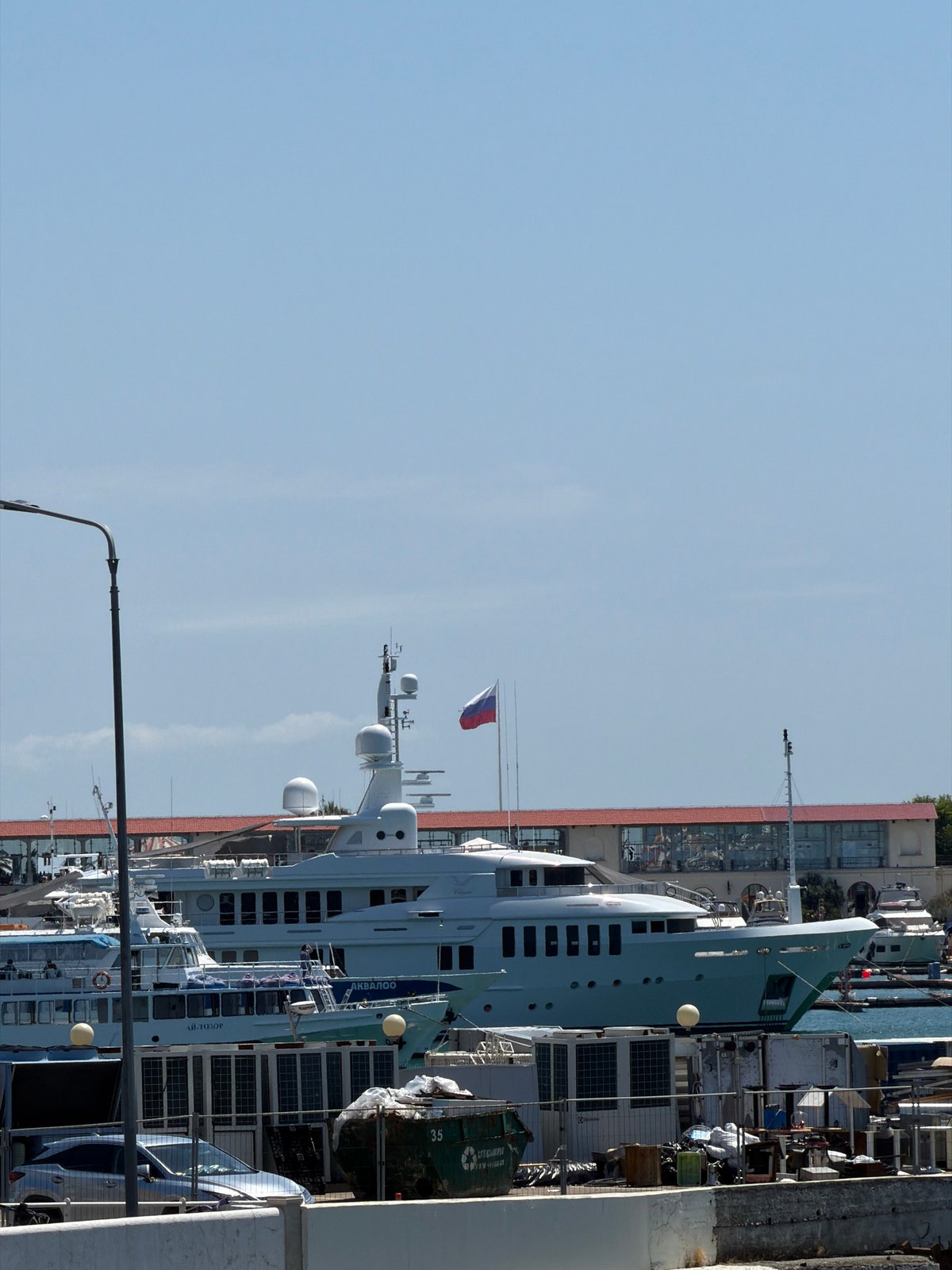 Sochi Seaport on a sunny summer morning