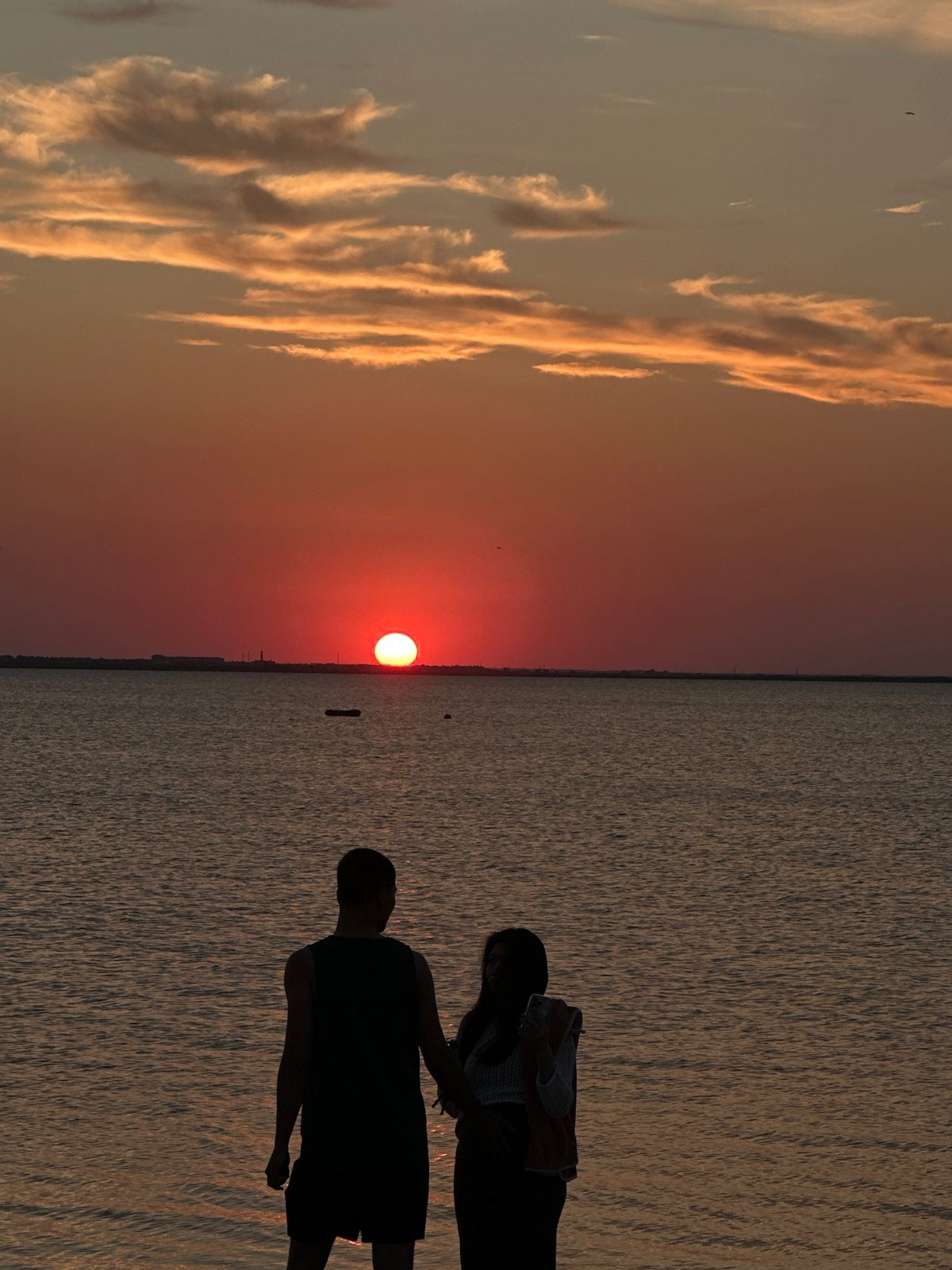 Golden hour at the Kokshetau lakefront, Kazakhstan