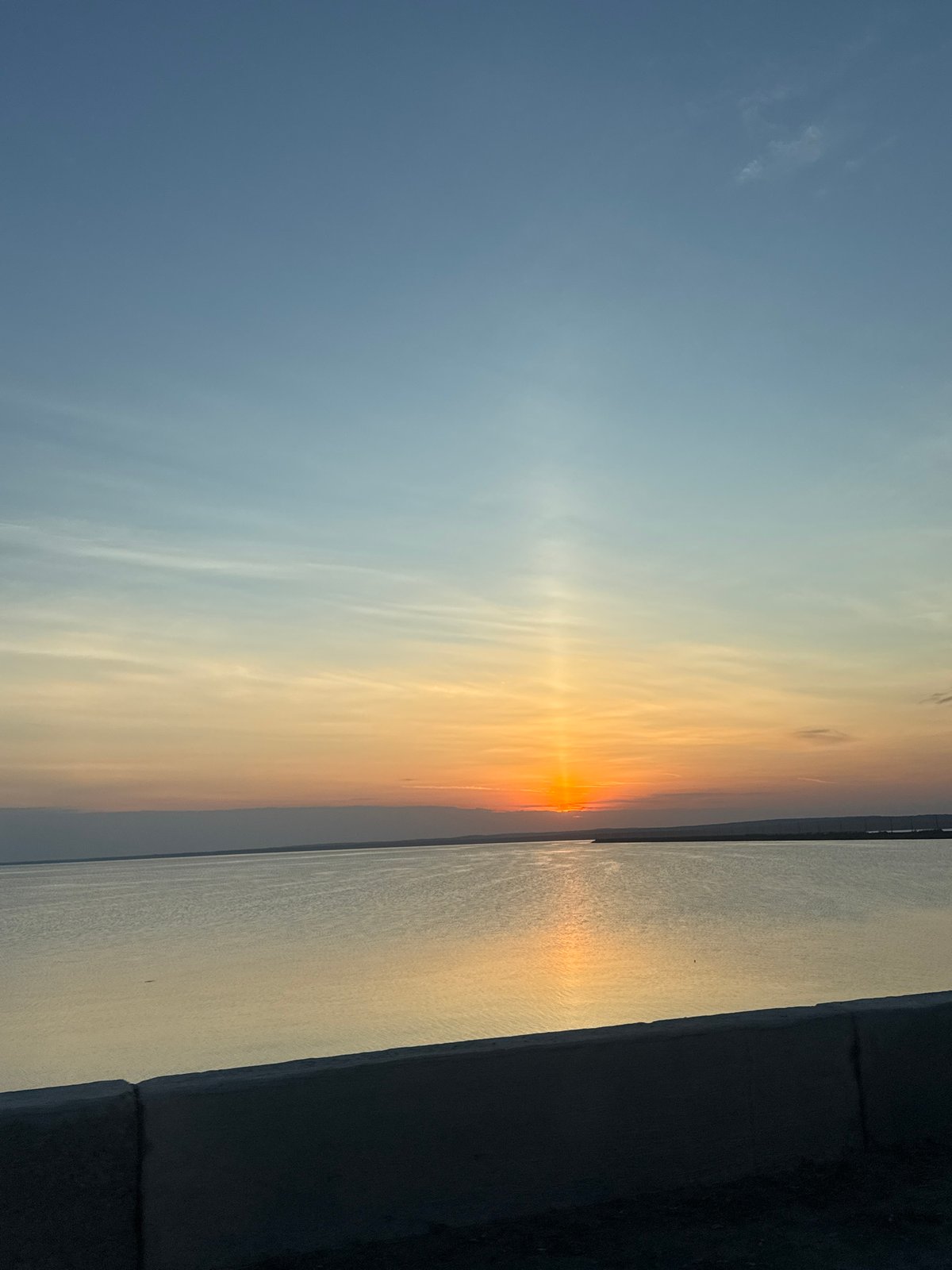 Sunset observed over Kama River near Chaikovsky, Russia