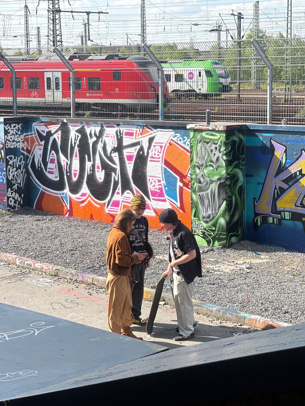Young people photographed in urban Dortmund locations within minutes
