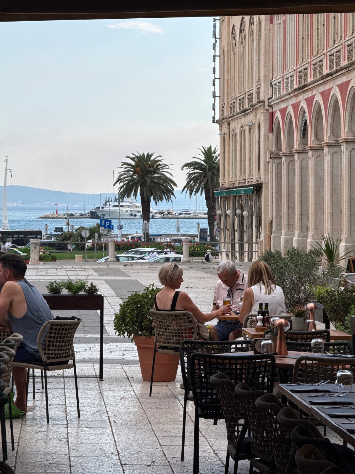 Afternoon street life around Split's old town and Riva promenade