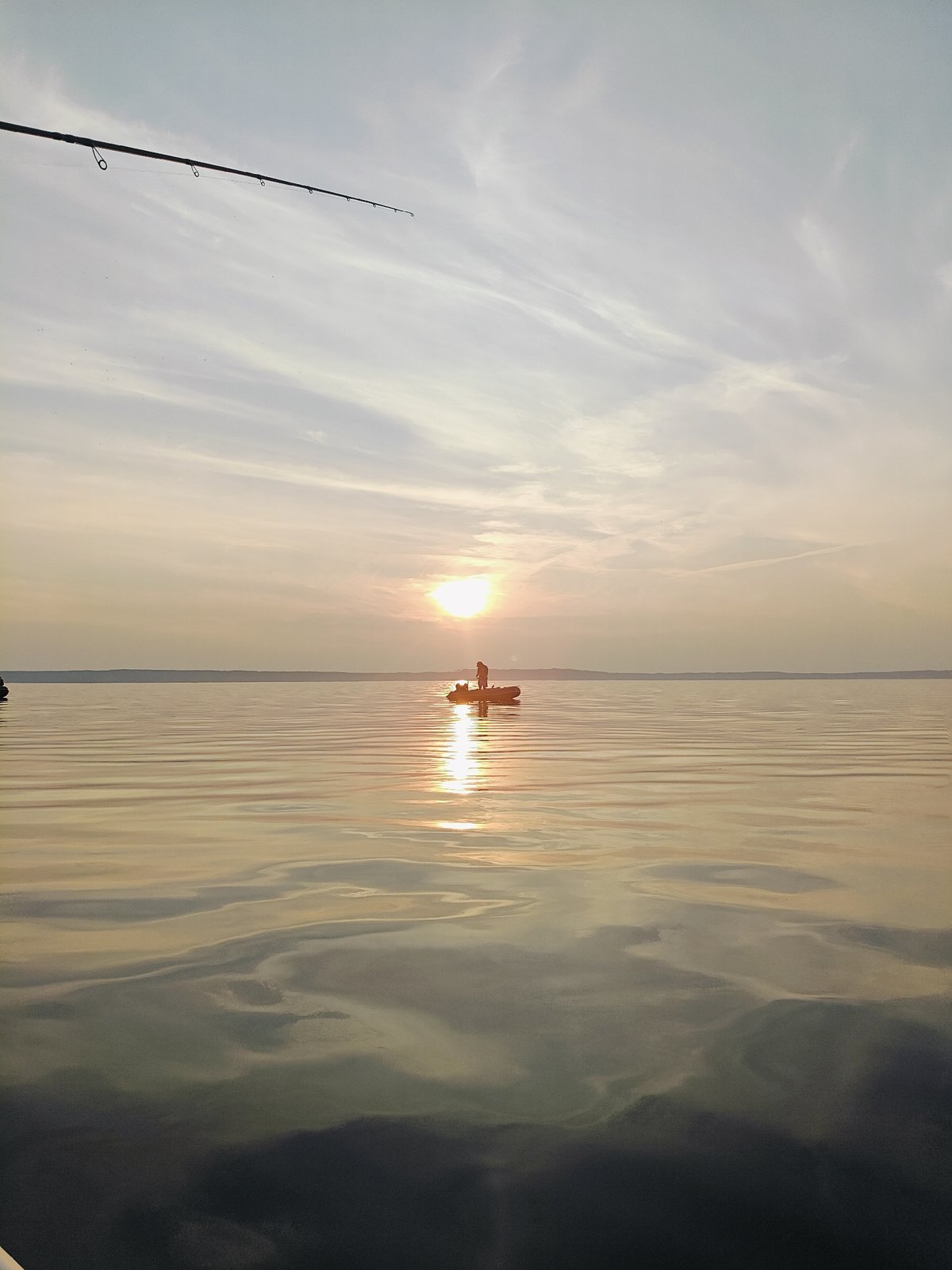 Fishing at sunset on the Kama Reservoir, Chaykovsky
