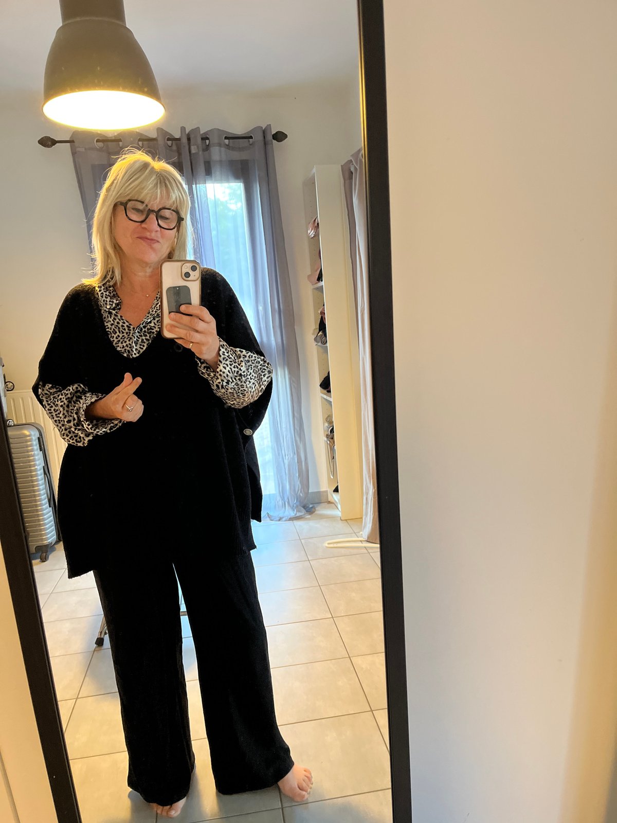 Woman captured in morning selfie, coffee moment in Chambœuf