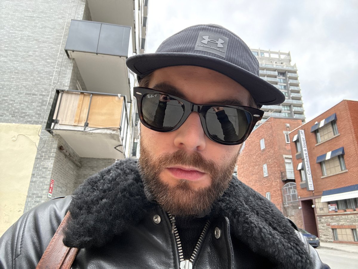 Man takes selfie on Montreal street Saturday evening