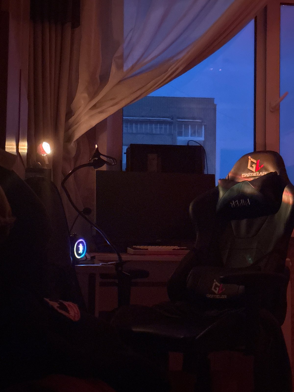 Late-night gaming room in Radkevshchina, Russia