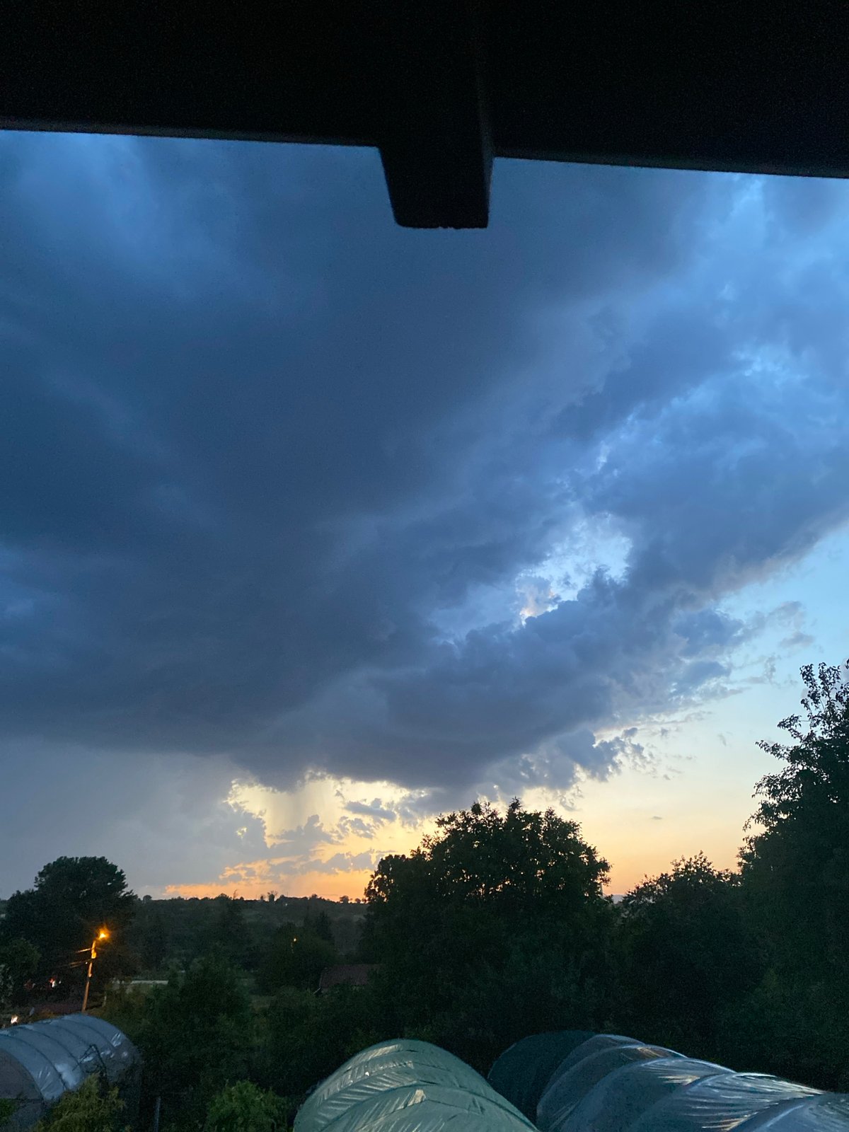 Storm clouds and fire documented in Konstantinovo, Bulgaria