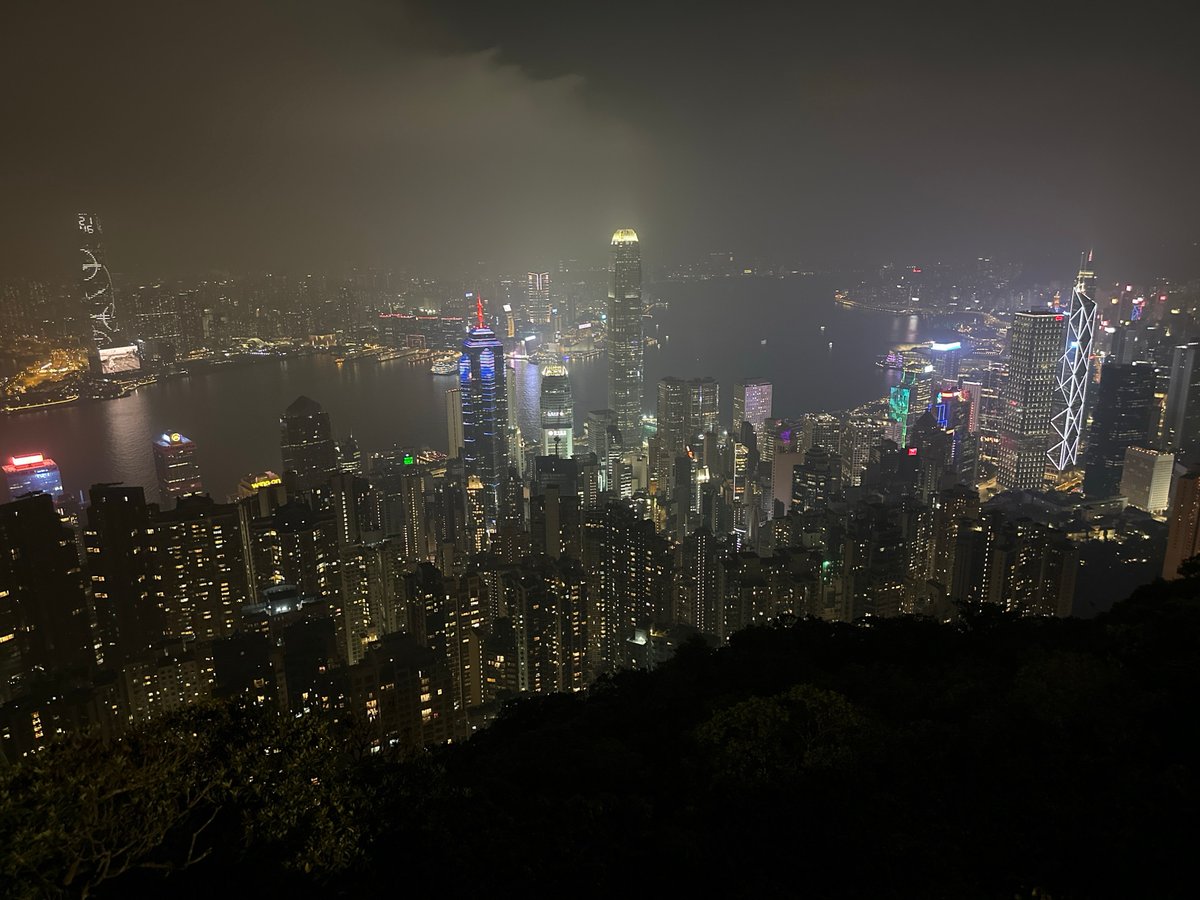 Hong Kong nighttime skyline captured from high vantage point