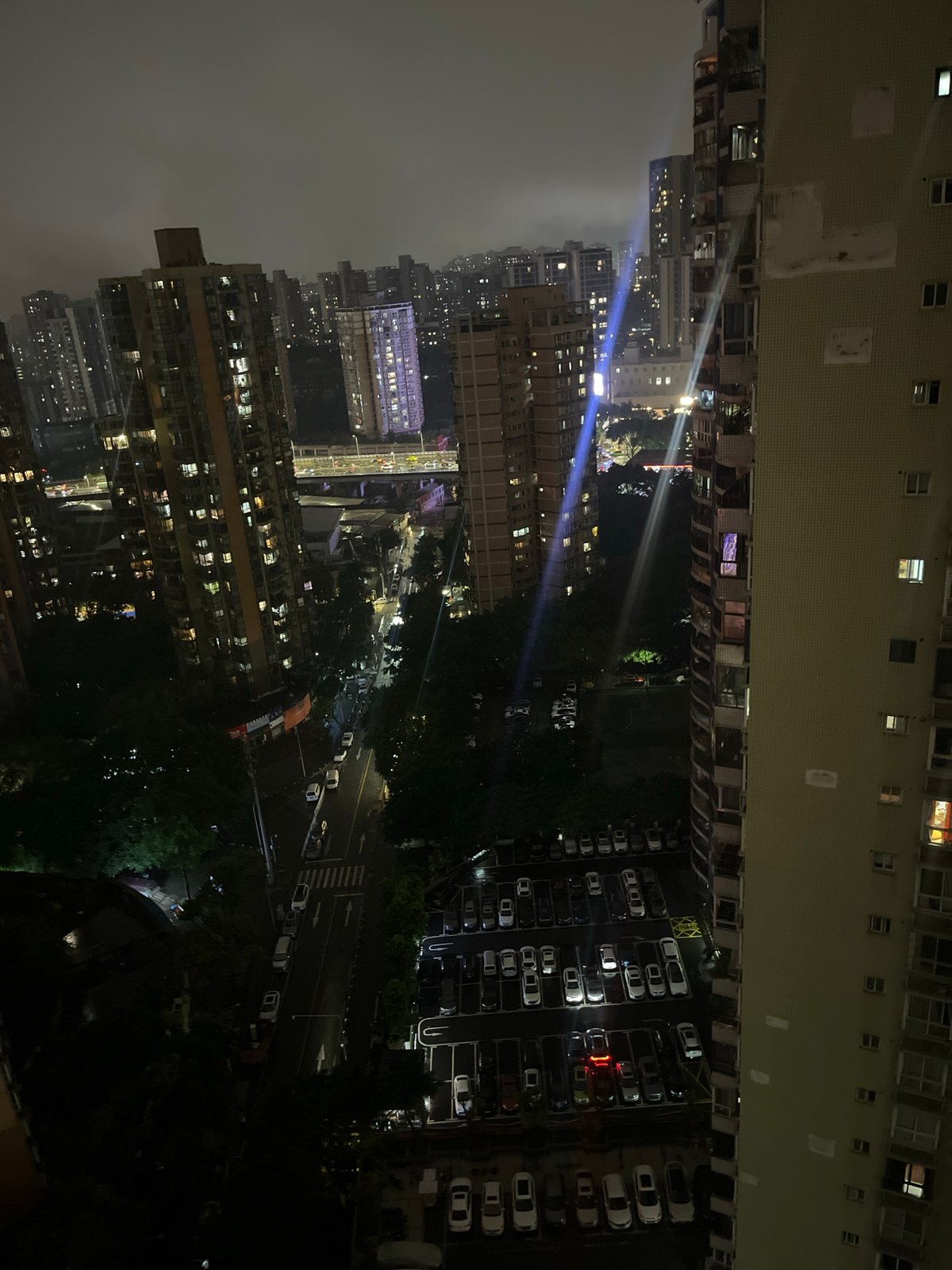Nighttime urban documentation sequence in Jiulongpo District, China