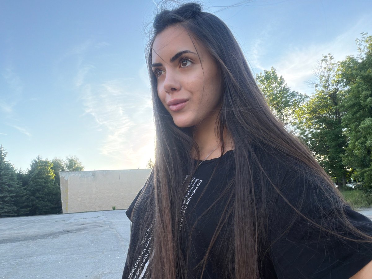 Woman photographed smiling in Sofia, Bulgaria