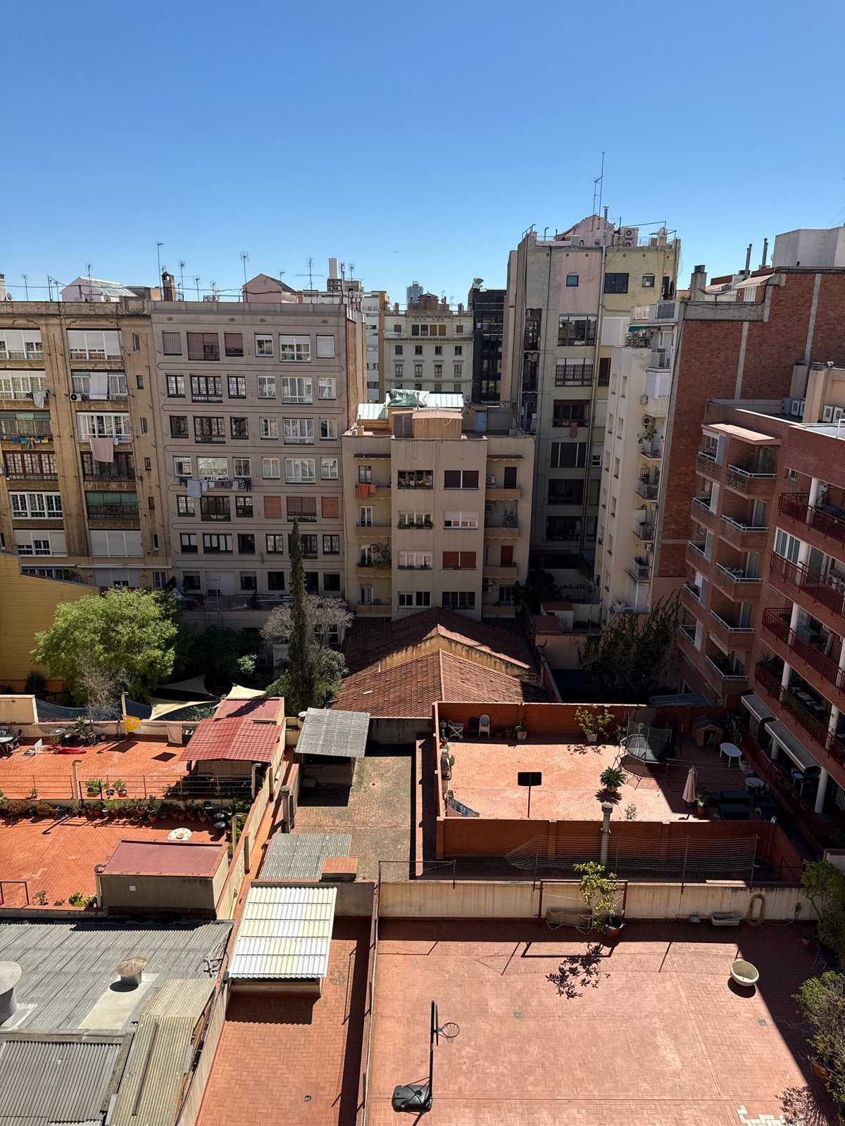Aerial view documents Barcelona residential architecture diversity