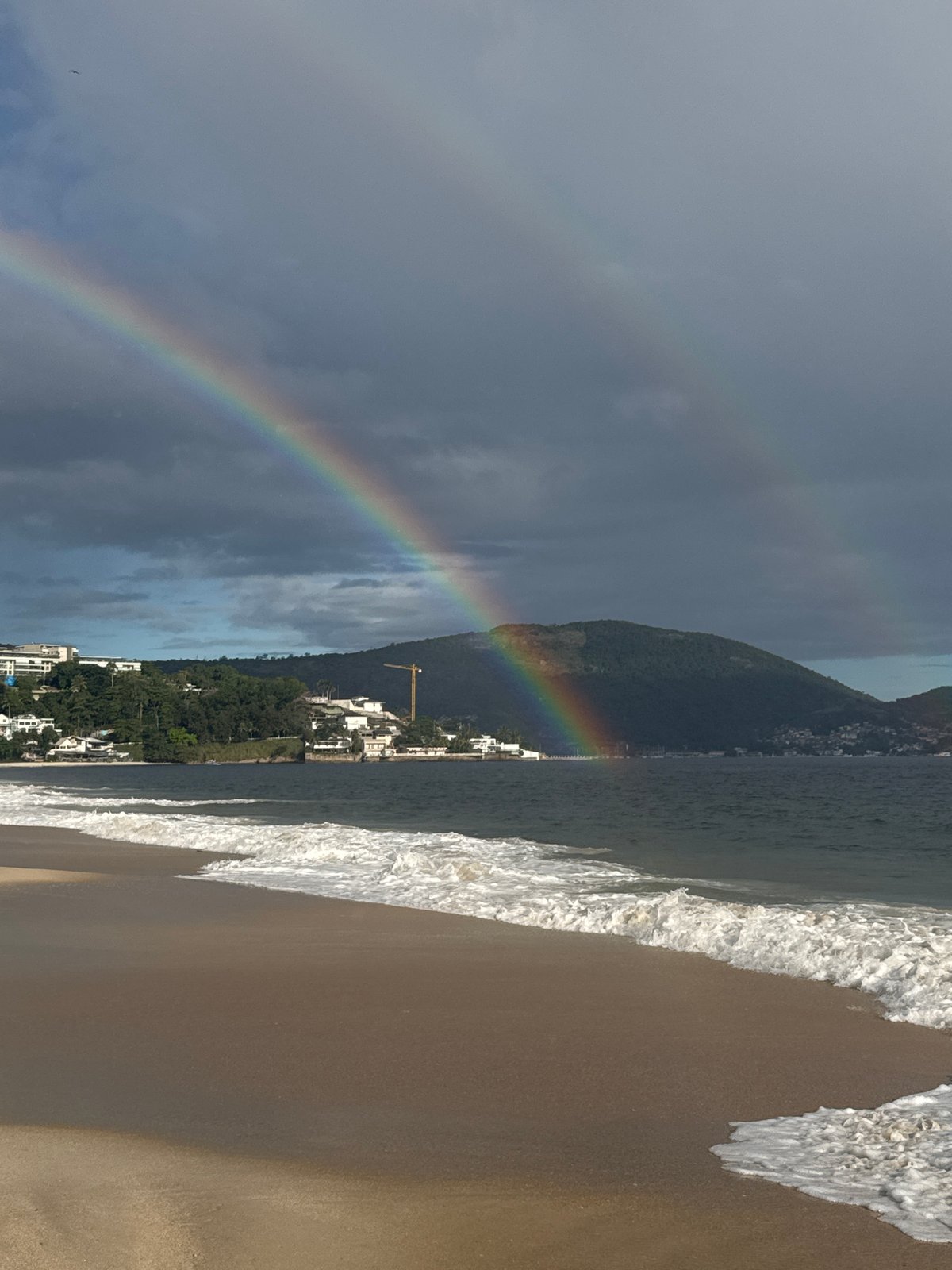 Double rainbow over Niterói beach, MAC museum in view
