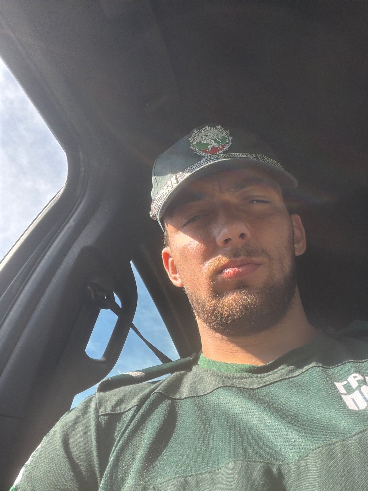 Selfie-style shots from a vehicle parked in Varvara, Bulgaria.