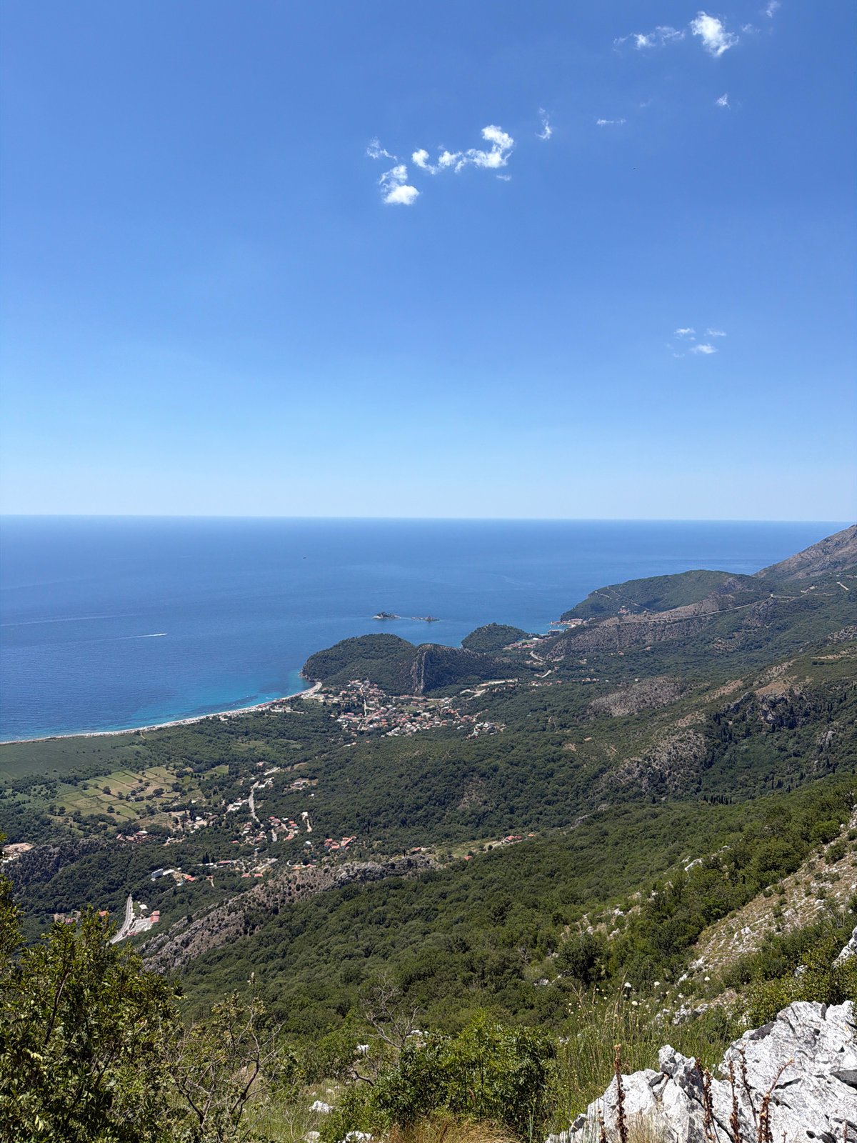 Rocky Montenegrin coastline and calm Adriatic islands, Gluhi Do