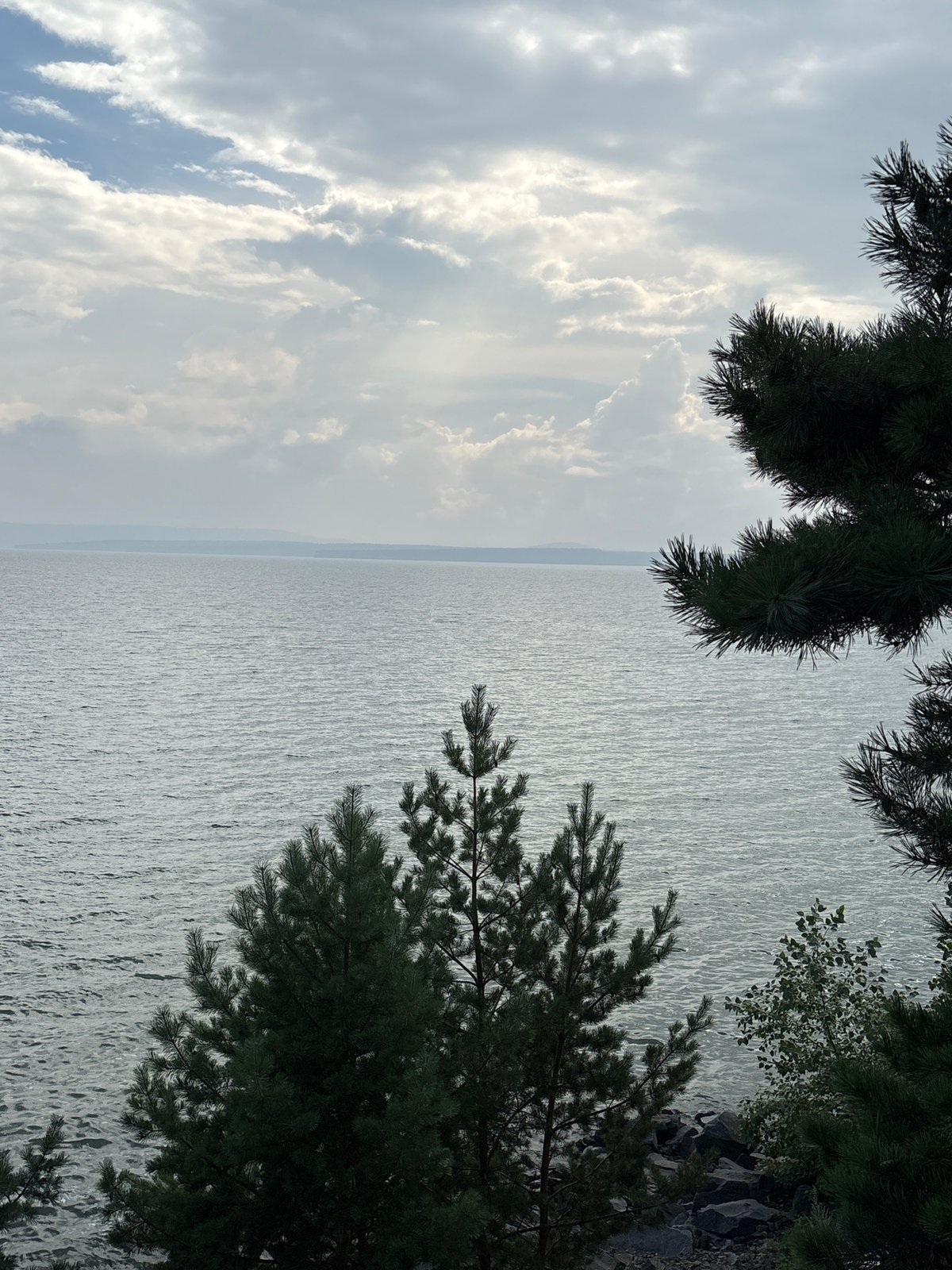 Morning at the Bratsk Reservoir shoreline, Siberia