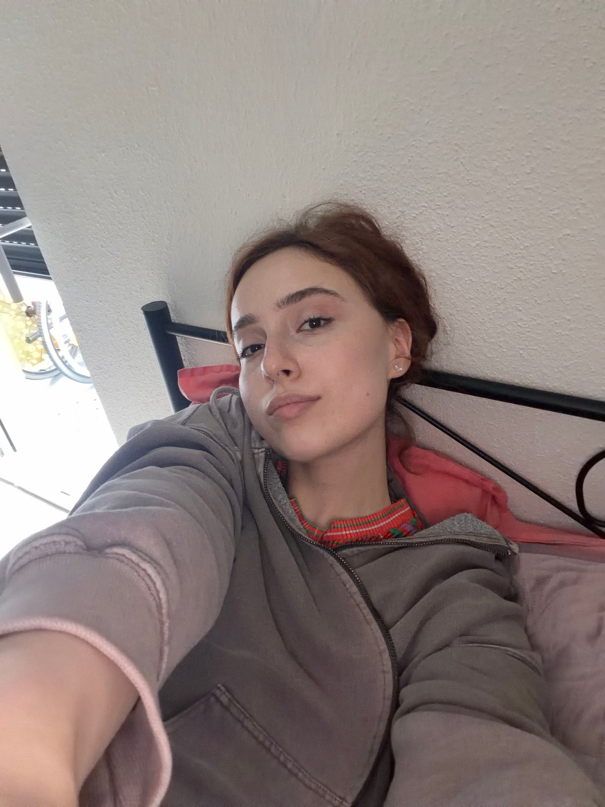 Casual indoor selfie series at home in Strasbourg