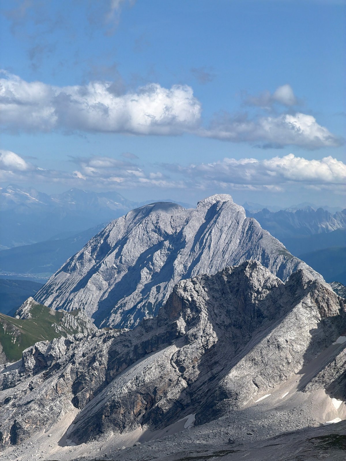 High-altitude rocky ridgeline in the Bavarian Alps