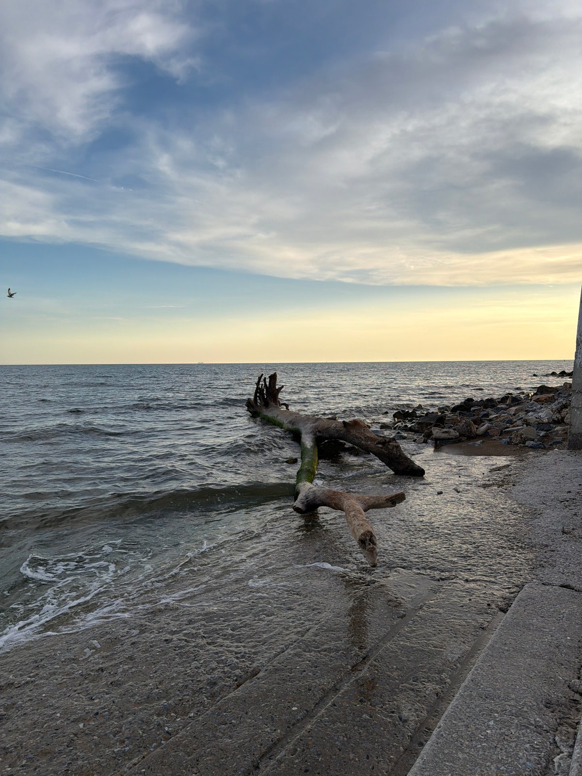 Coastal scenes documented in Alexandroupolis, Greece during golden hour