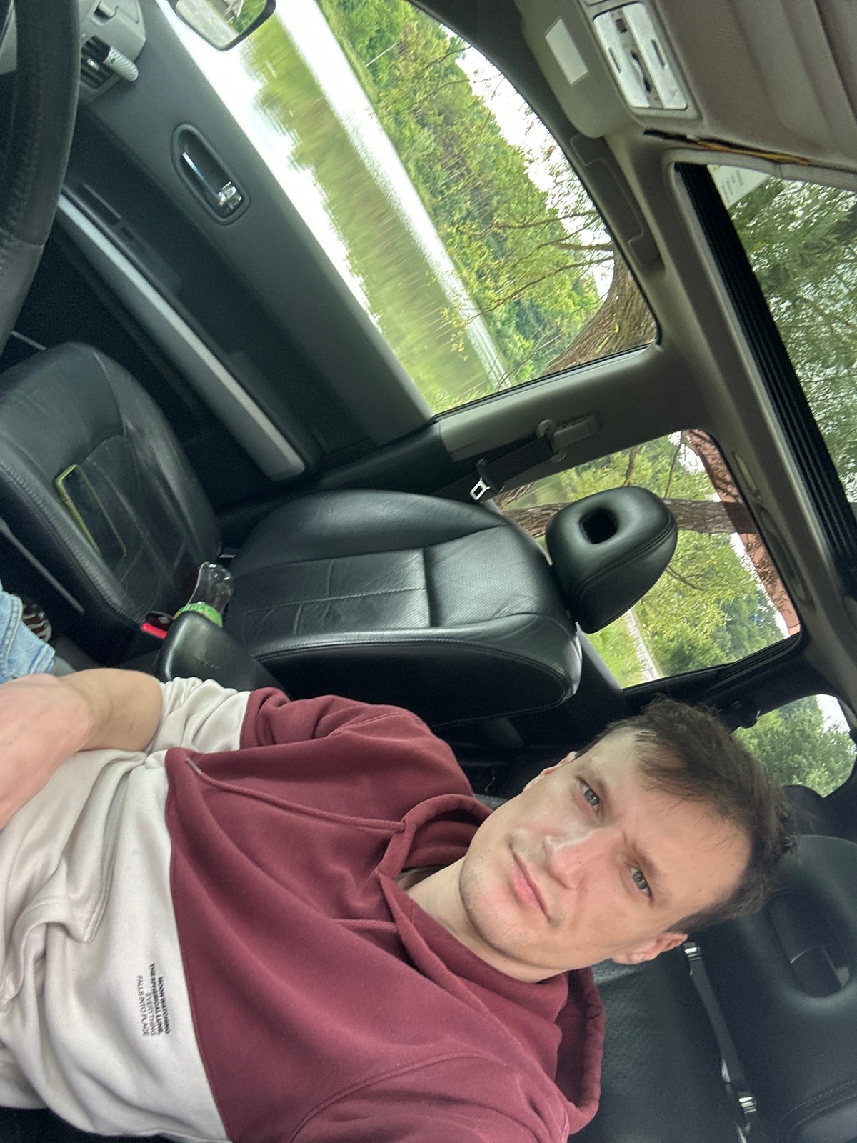 Quick selfie session in a parked SUV, Makiv, Ukraine