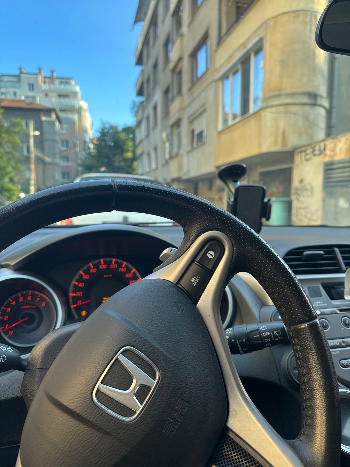 Sofia resident documents afternoon with pet Chihuahua and car