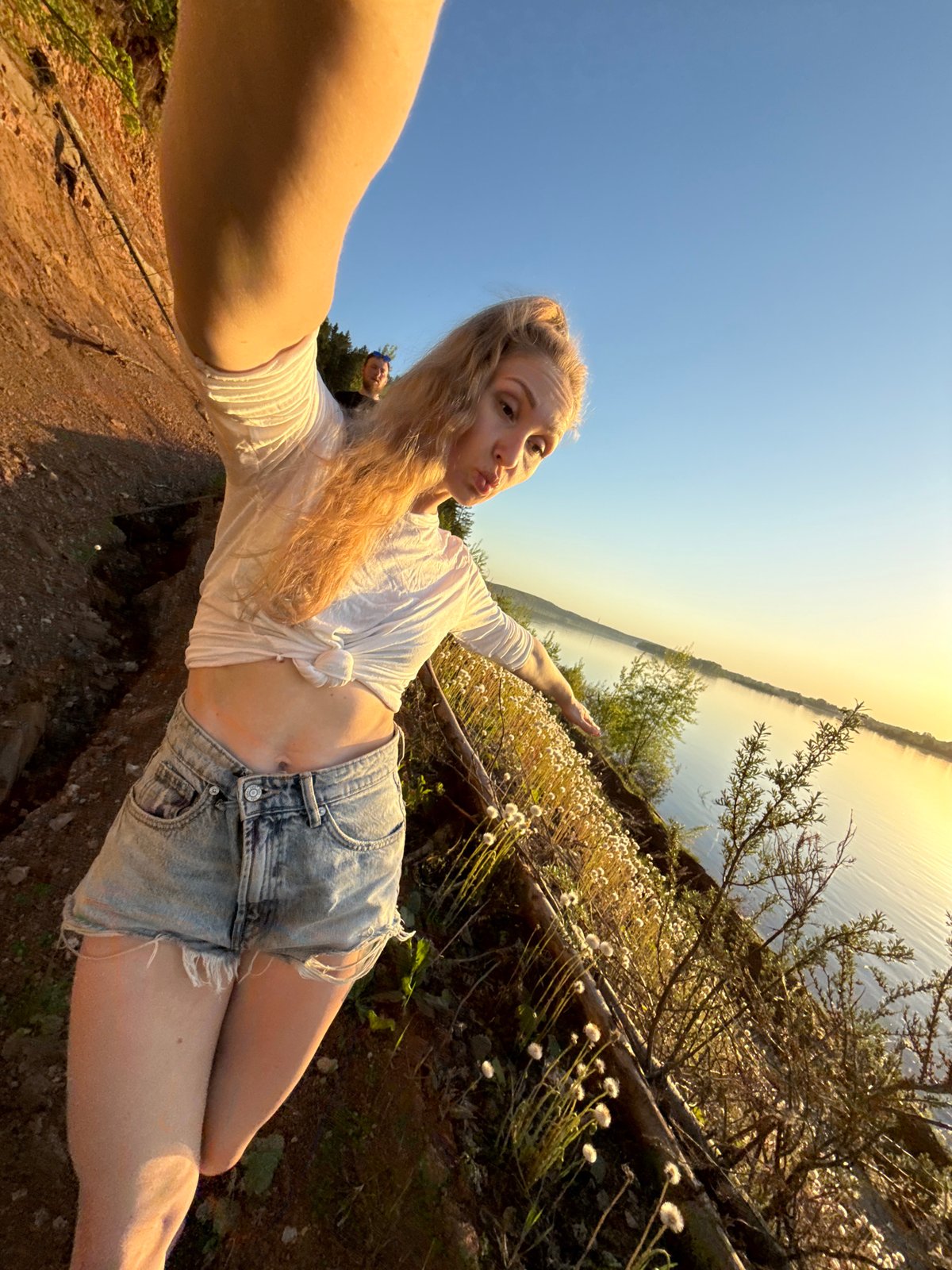 Woman spotted near water feature in Chaikovsky, Russia