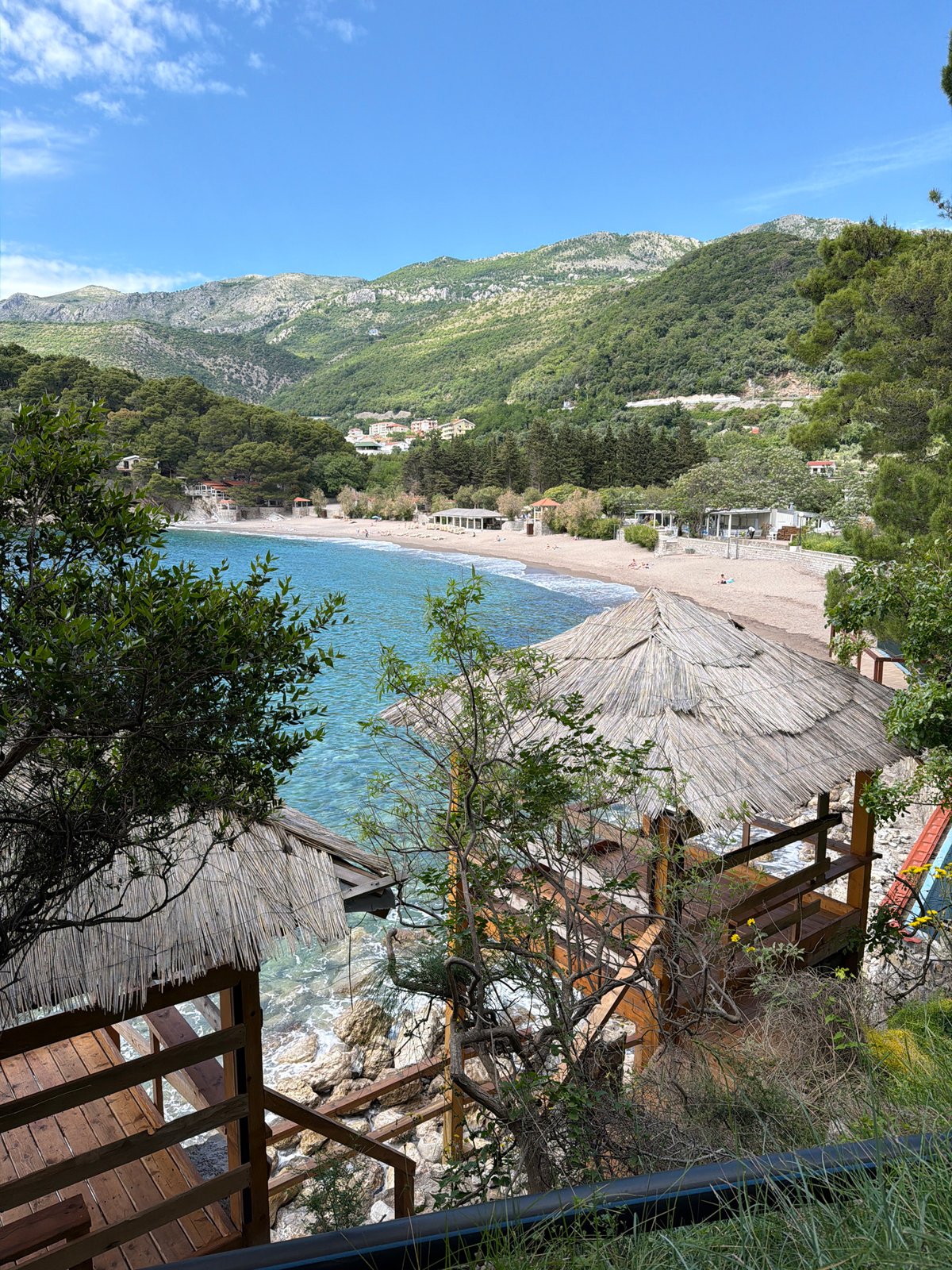 Coastal scene captured at Petrovac beach, Montenegro