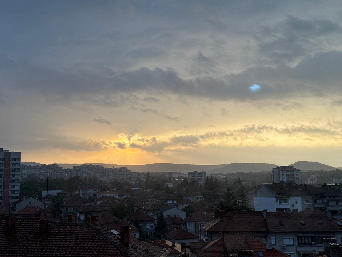 Sunset documented over Lovech Bulgaria cityscape May 23