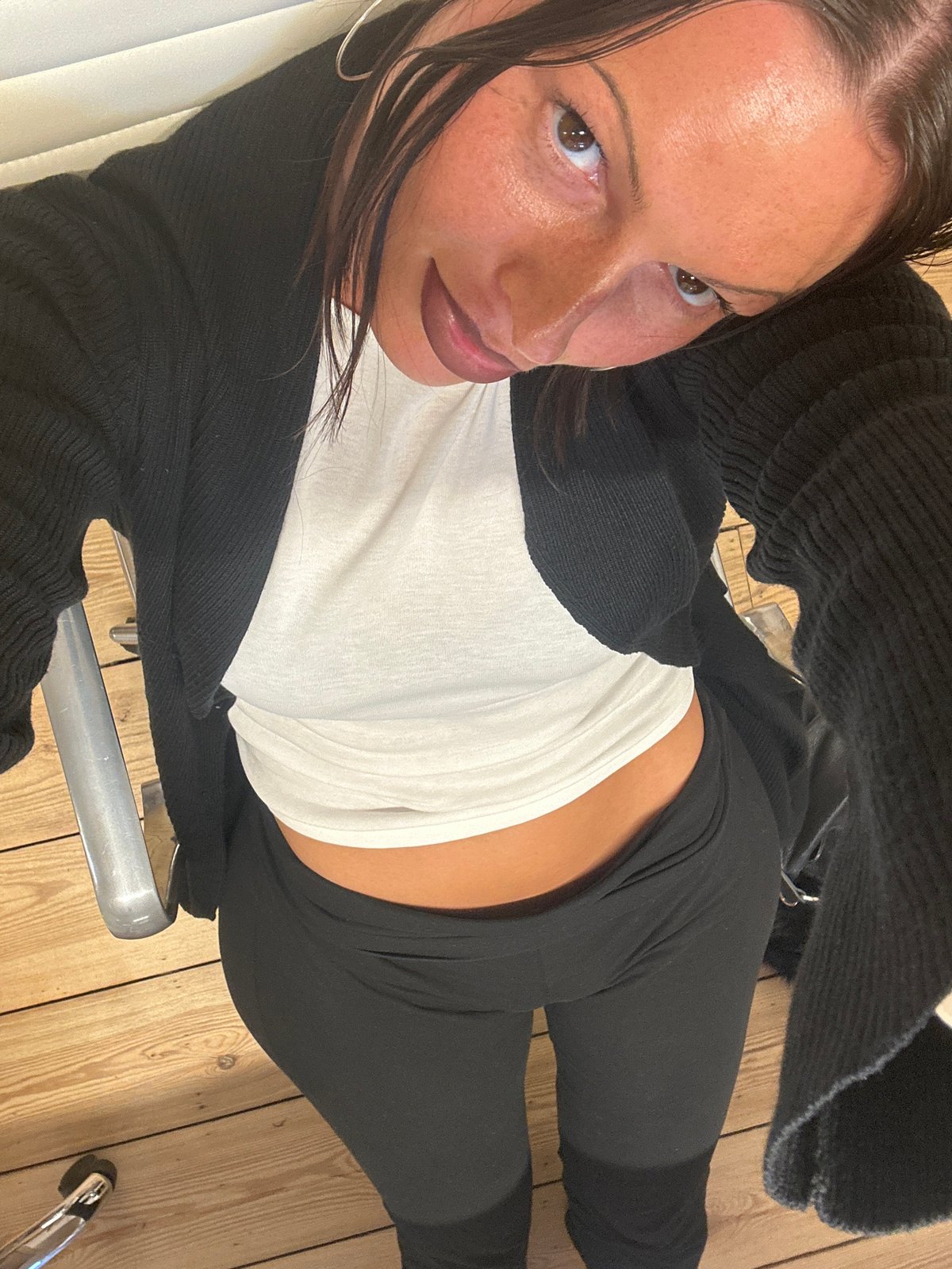 Woman takes selfie indoors in London