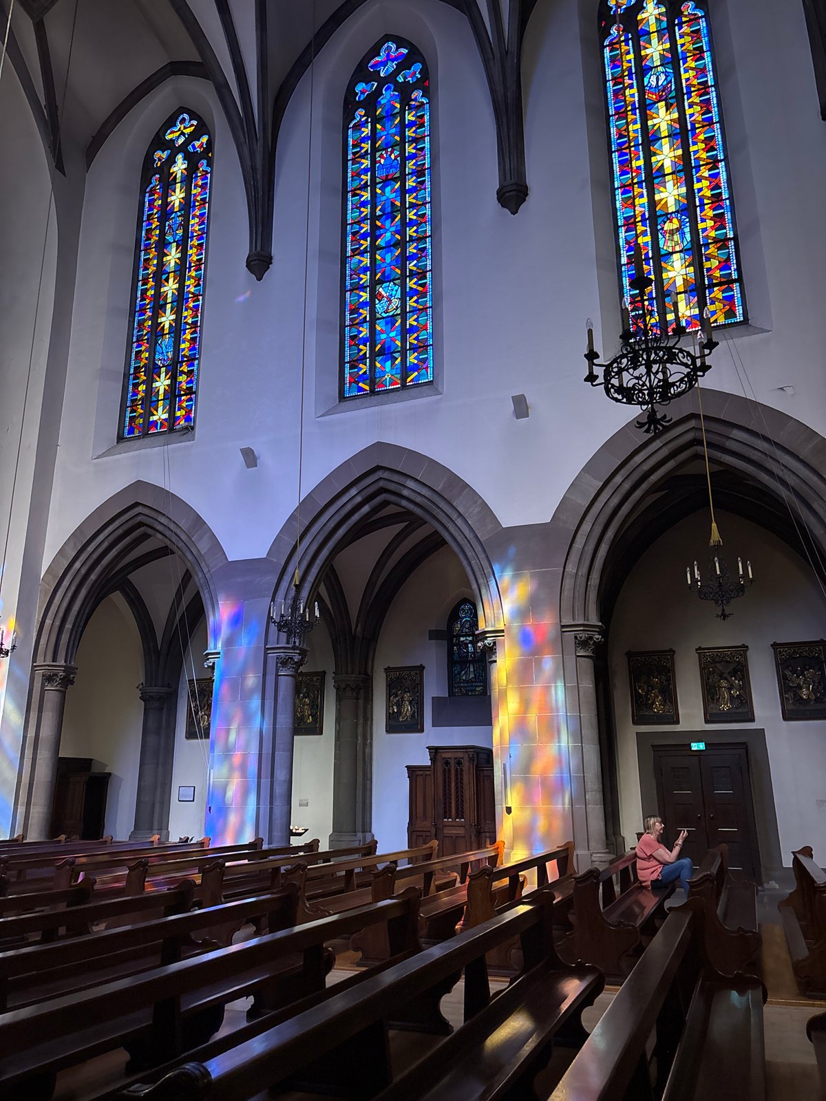 Interior views of Strasbourg Cathedral's Gothic architecture