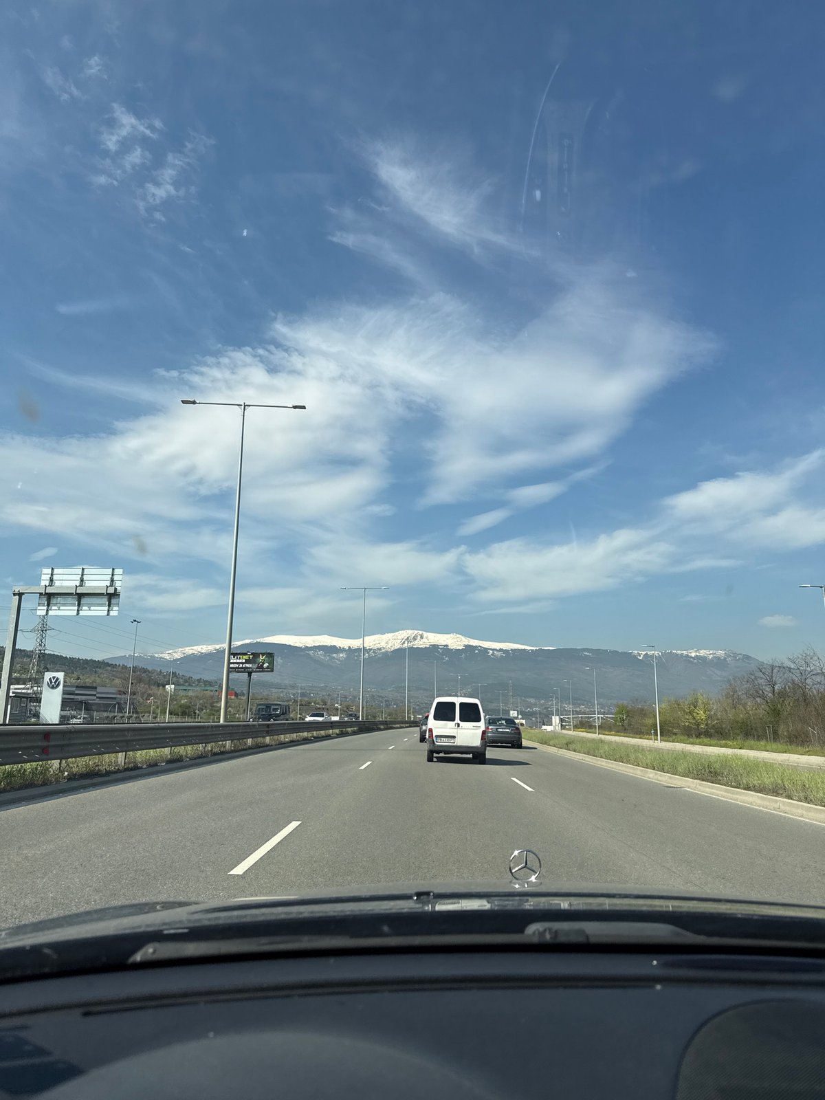 Morning highway travel captured near Lozen, Bulgaria