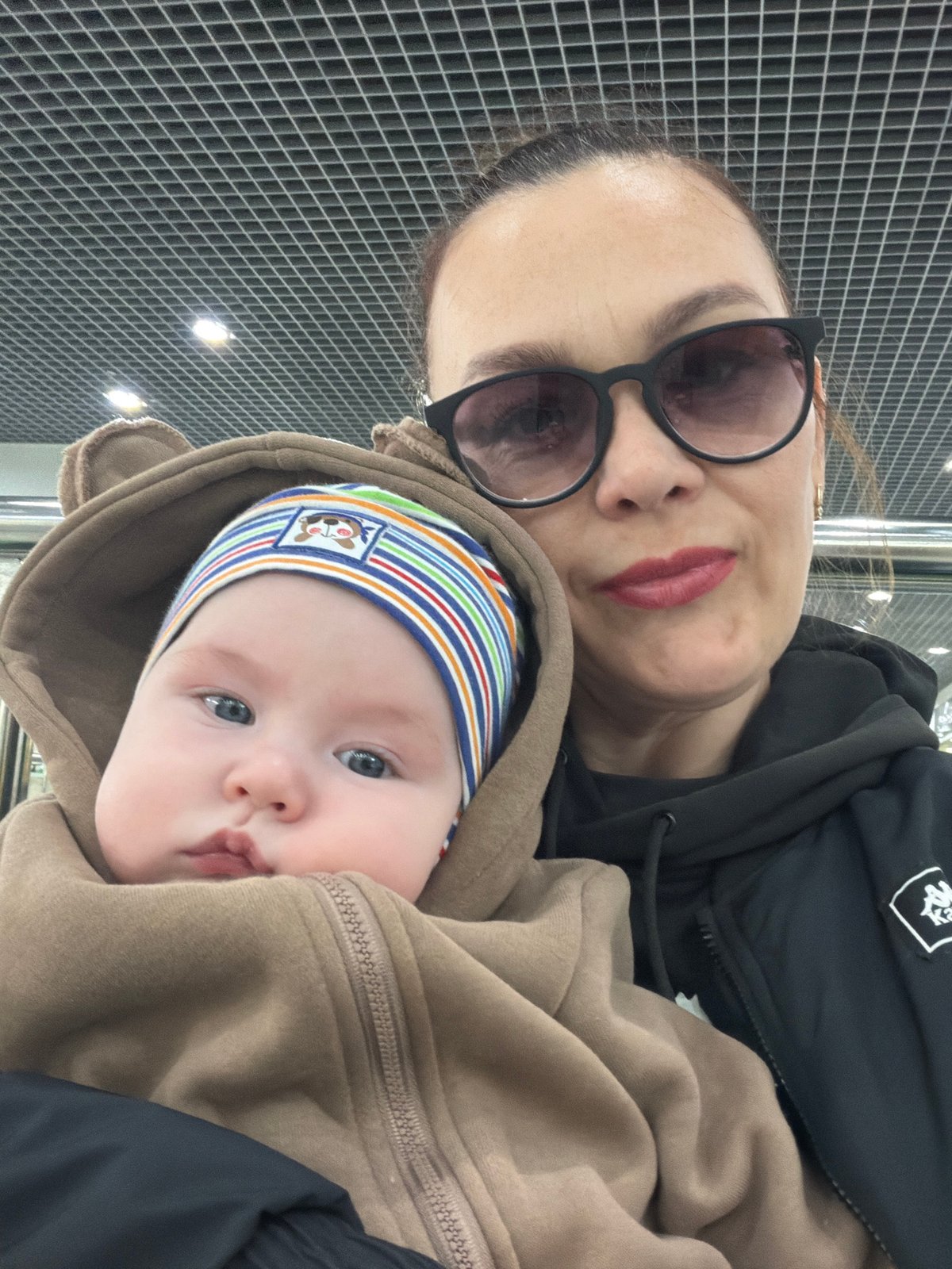 Mother and baby photographed together in Izhevsk, Russia